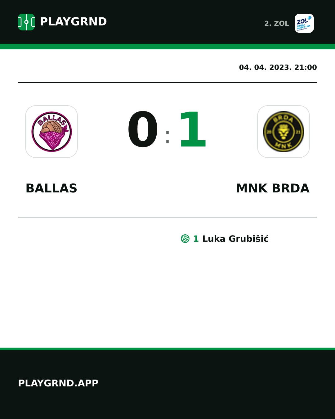 Instagram slika: Ballas 0:1 MNK Brda