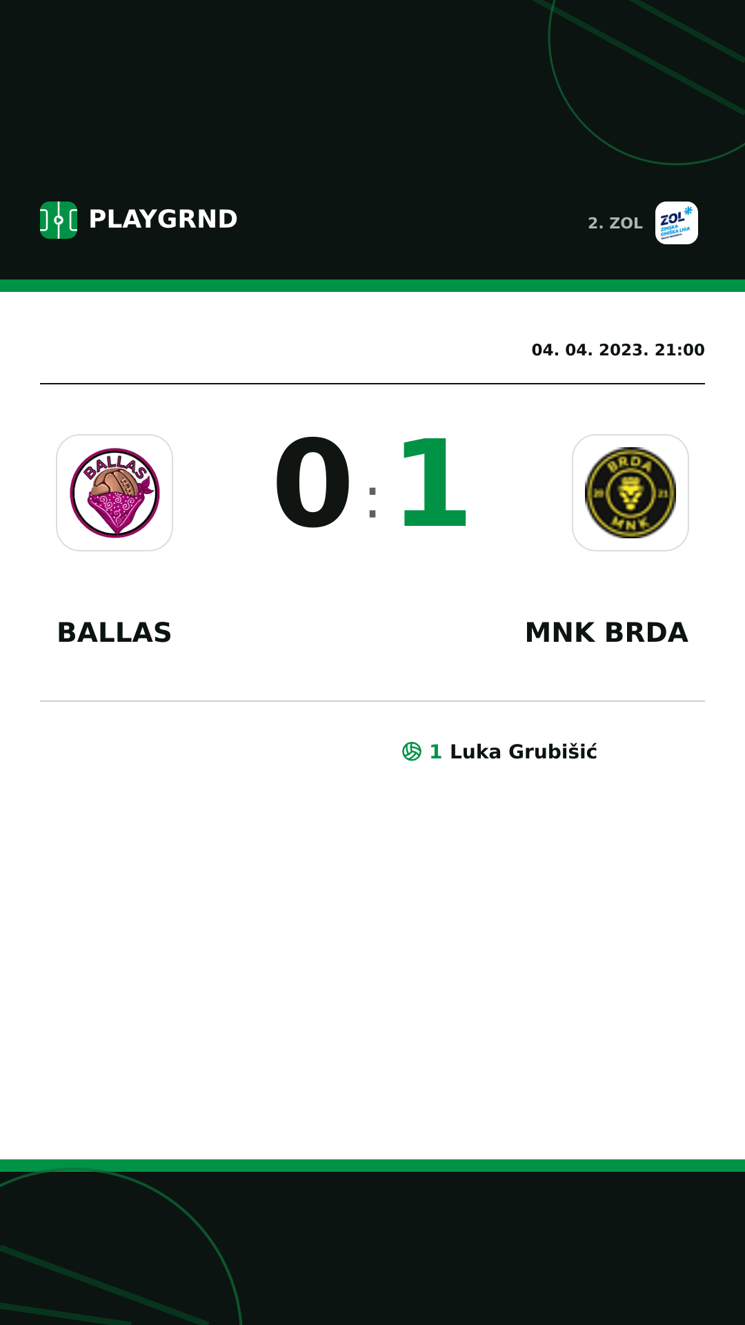 Instagram slika: Ballas 0:1 MNK Brda