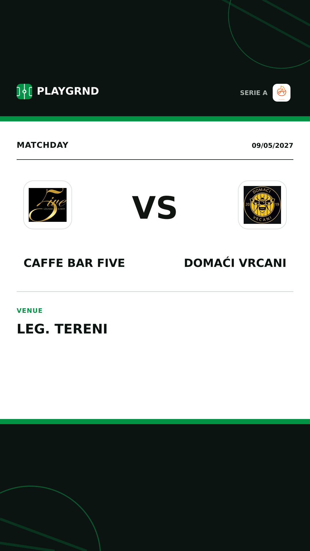 Instagram artwork: Caffe Bar Five vs Domaći Vrcani