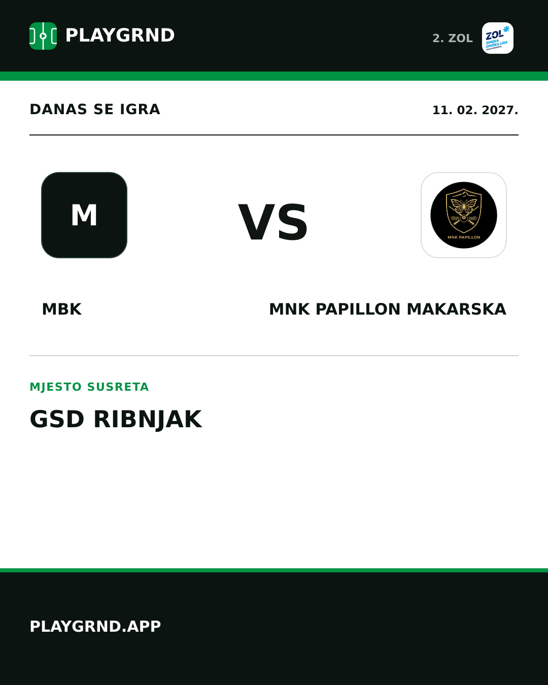 Instagram slika: MBK vs MNK Papillon Makarska