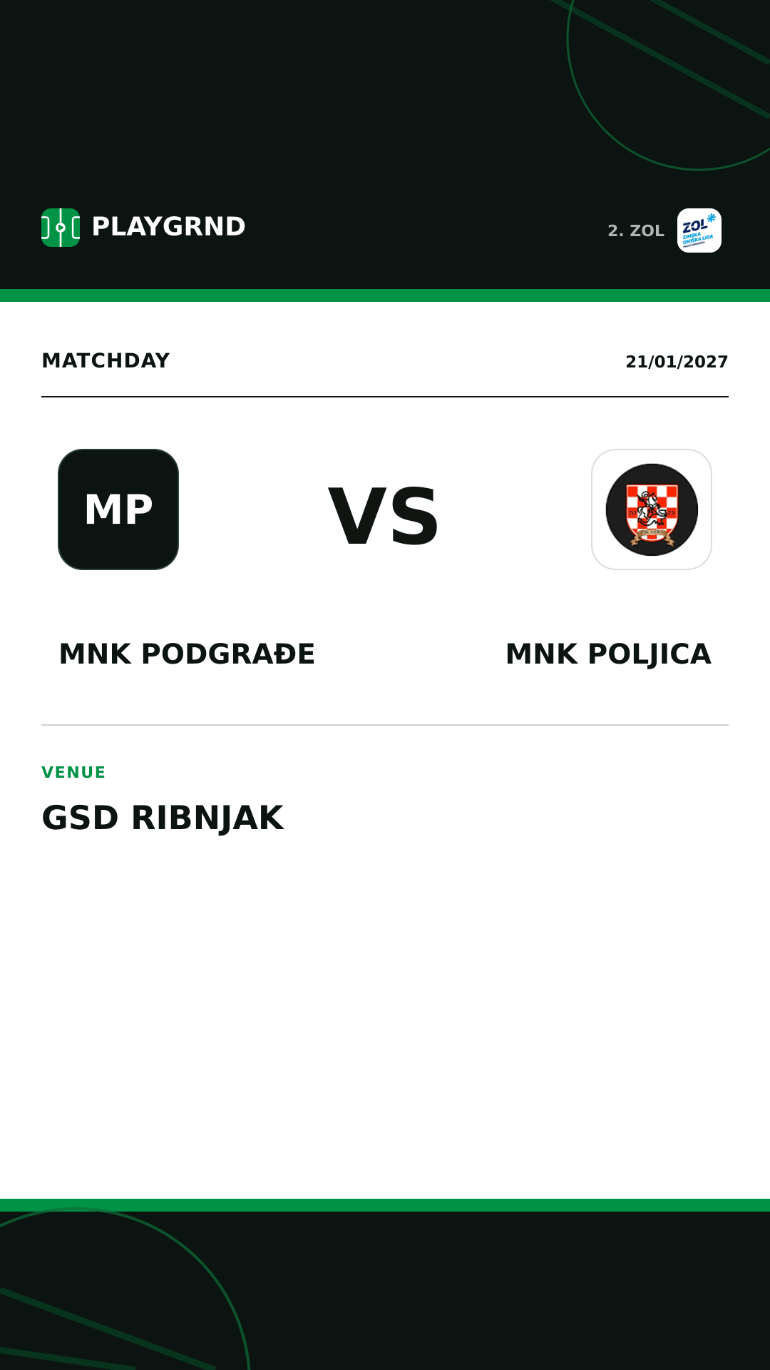 Instagram artwork: MNK Podgrađe vs MNK Poljica