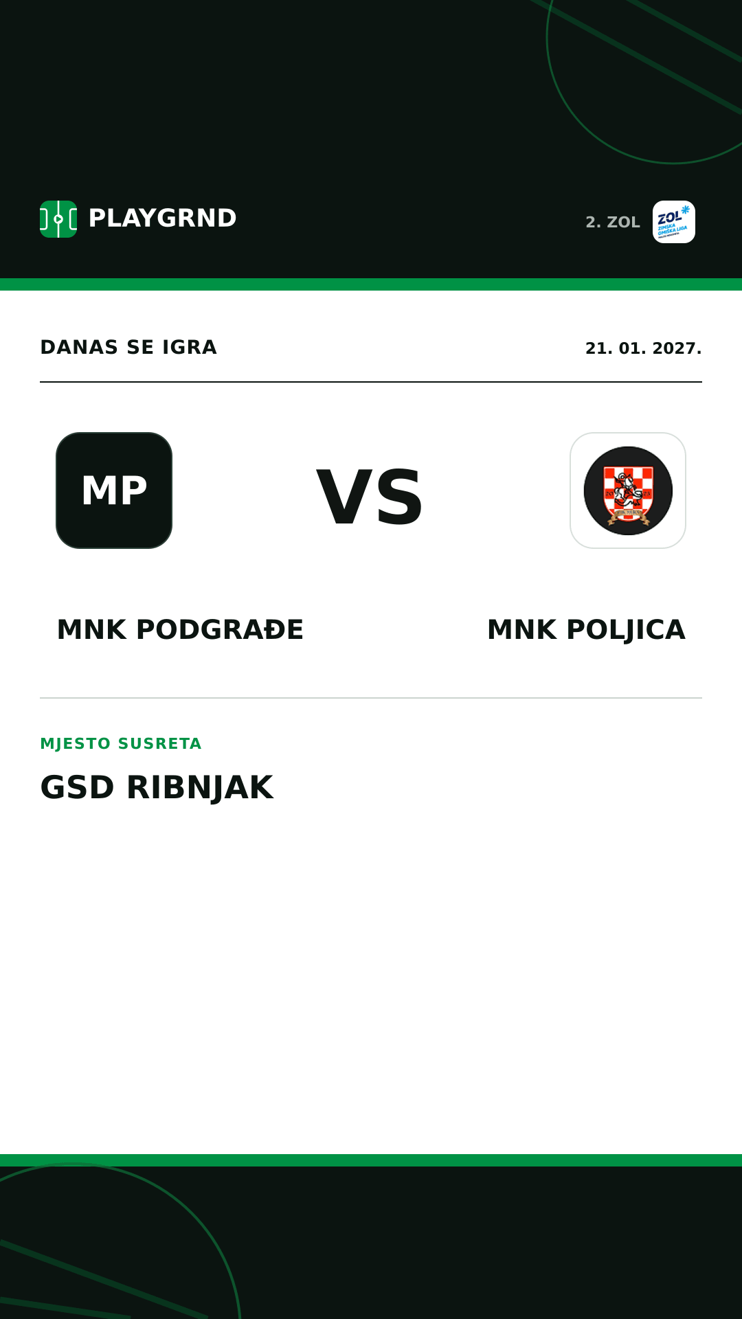 Instagram slika: MNK Podgrađe vs MNK Poljica
