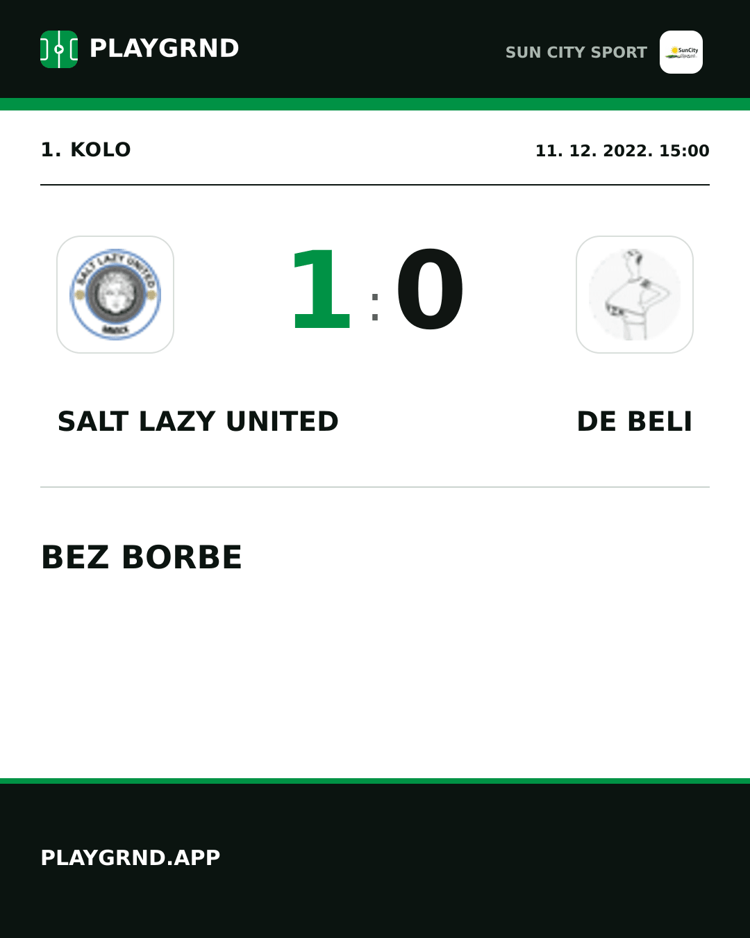 Instagram slika: Salt Lazy United 1:0 DE Beli