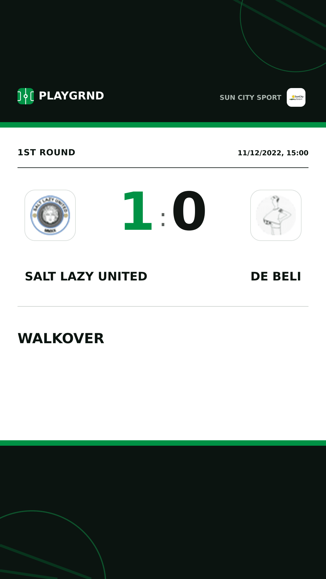 Instagram artwork: Salt Lazy United 1:0 DE Beli