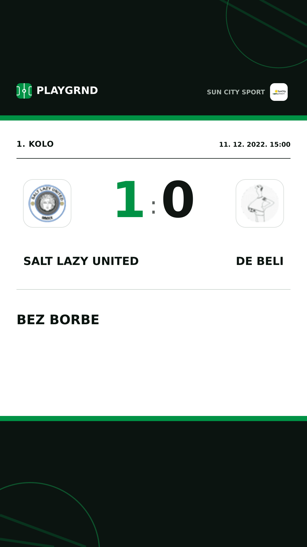 Instagram slika: Salt Lazy United 1:0 DE Beli