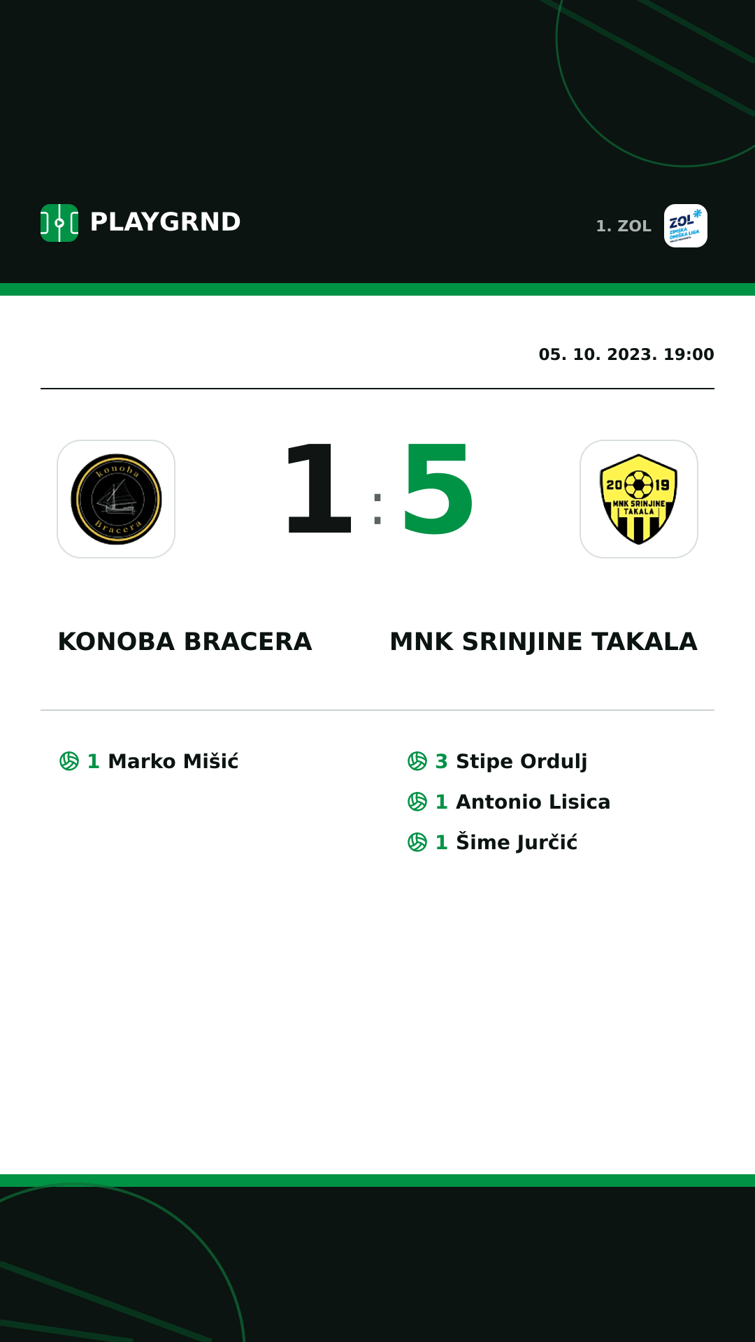 Instagram slika: Konoba Bracera 1:5 MNK Srinjine Takala