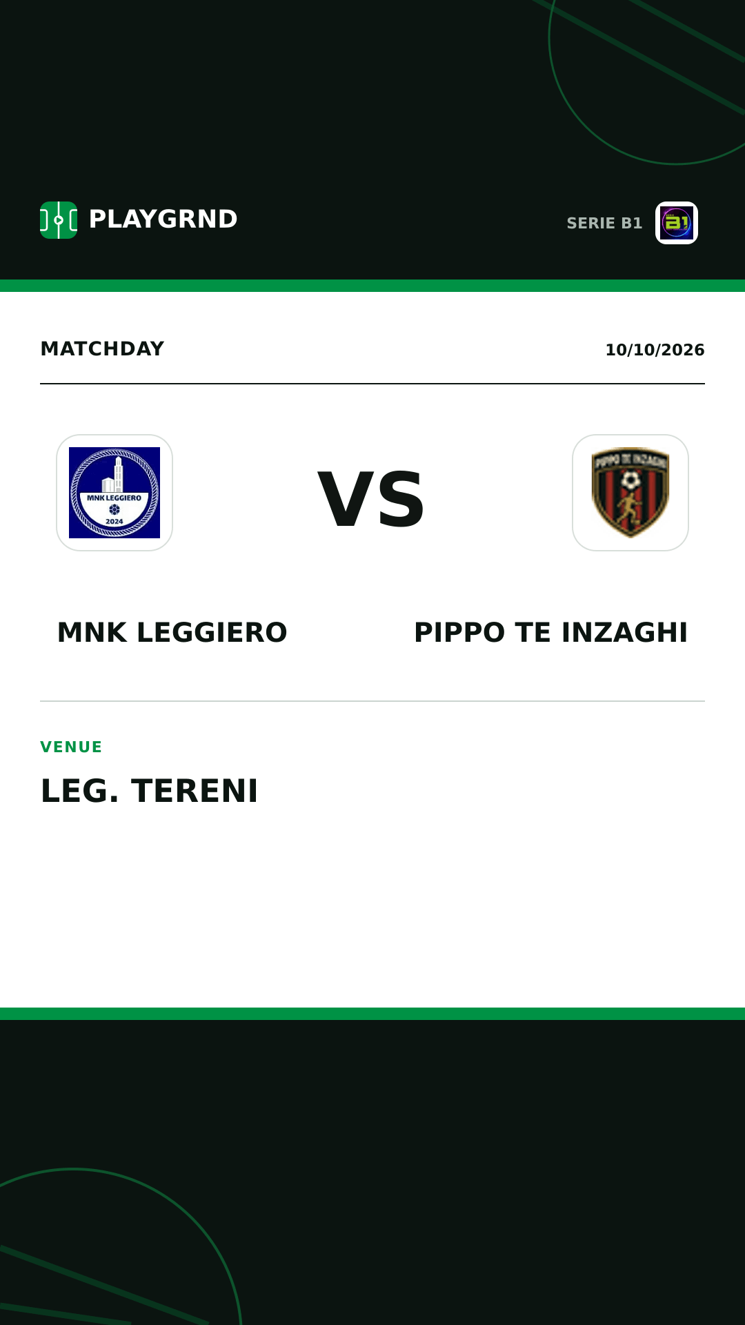 Instagram artwork: MNK Leggiero vs Pippo TE Inzaghi