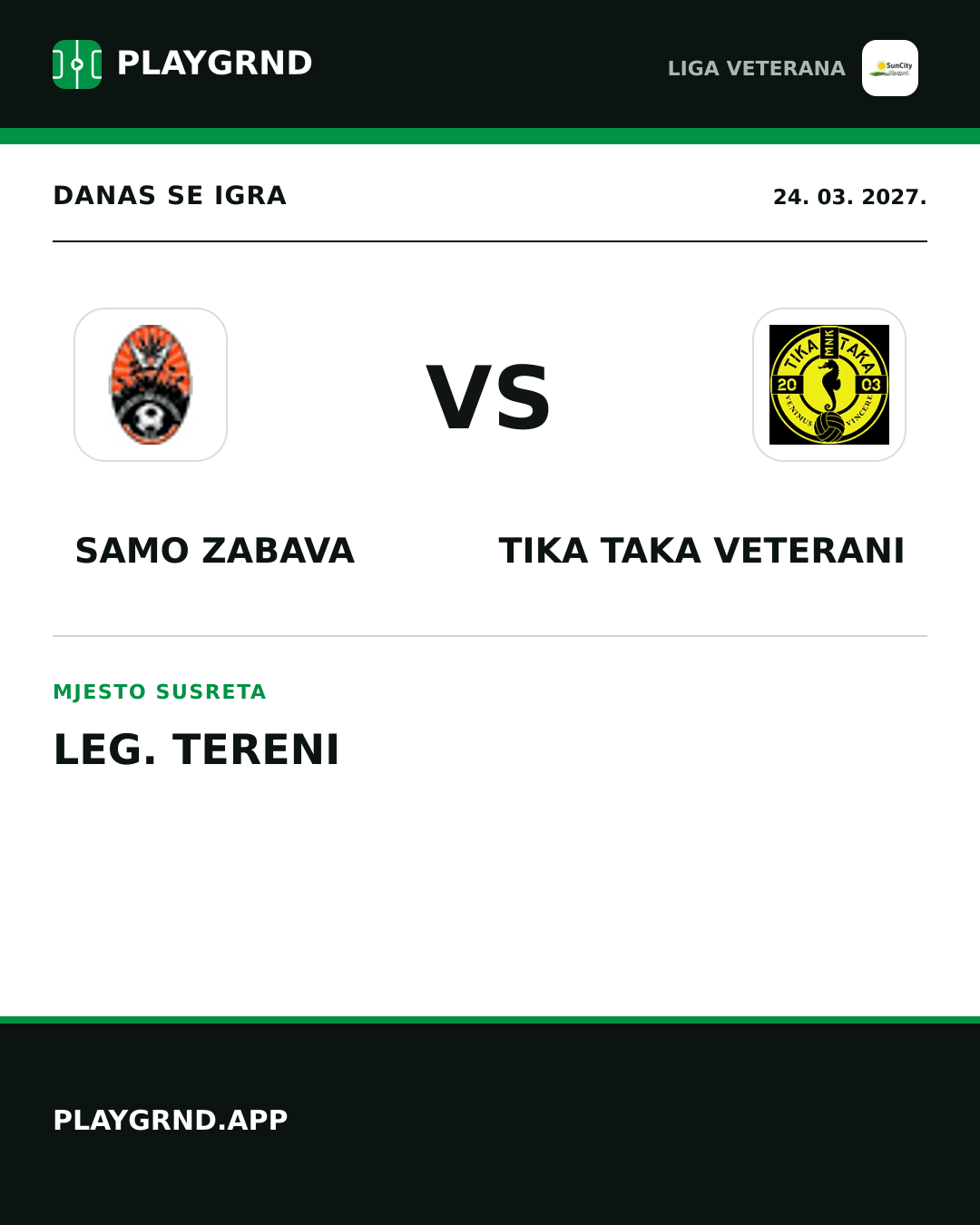 Instagram slika: Samo Zabava vs Tika Taka Veterani