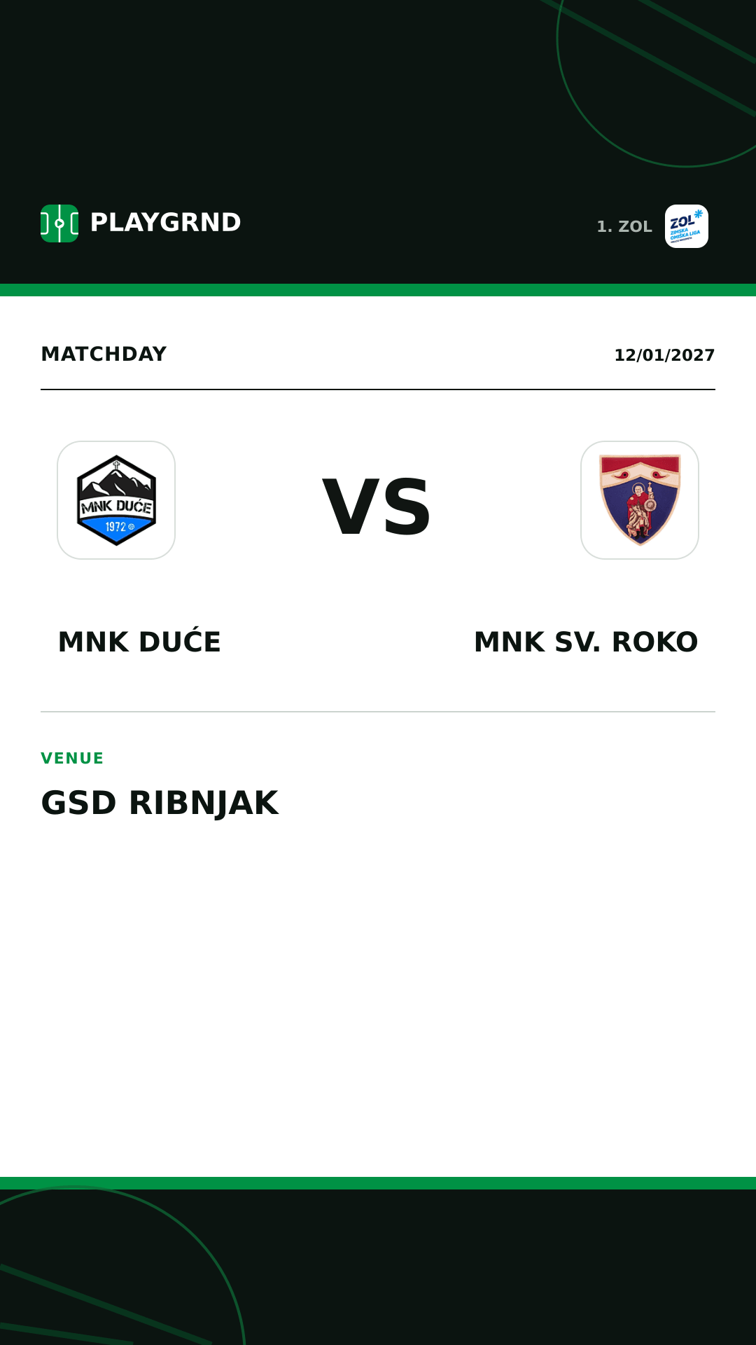 Instagram artwork: MNK Duće vs MNK Sv. Roko