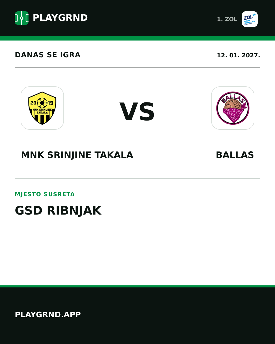Instagram slika: MNK Srinjine Takala vs Ballas