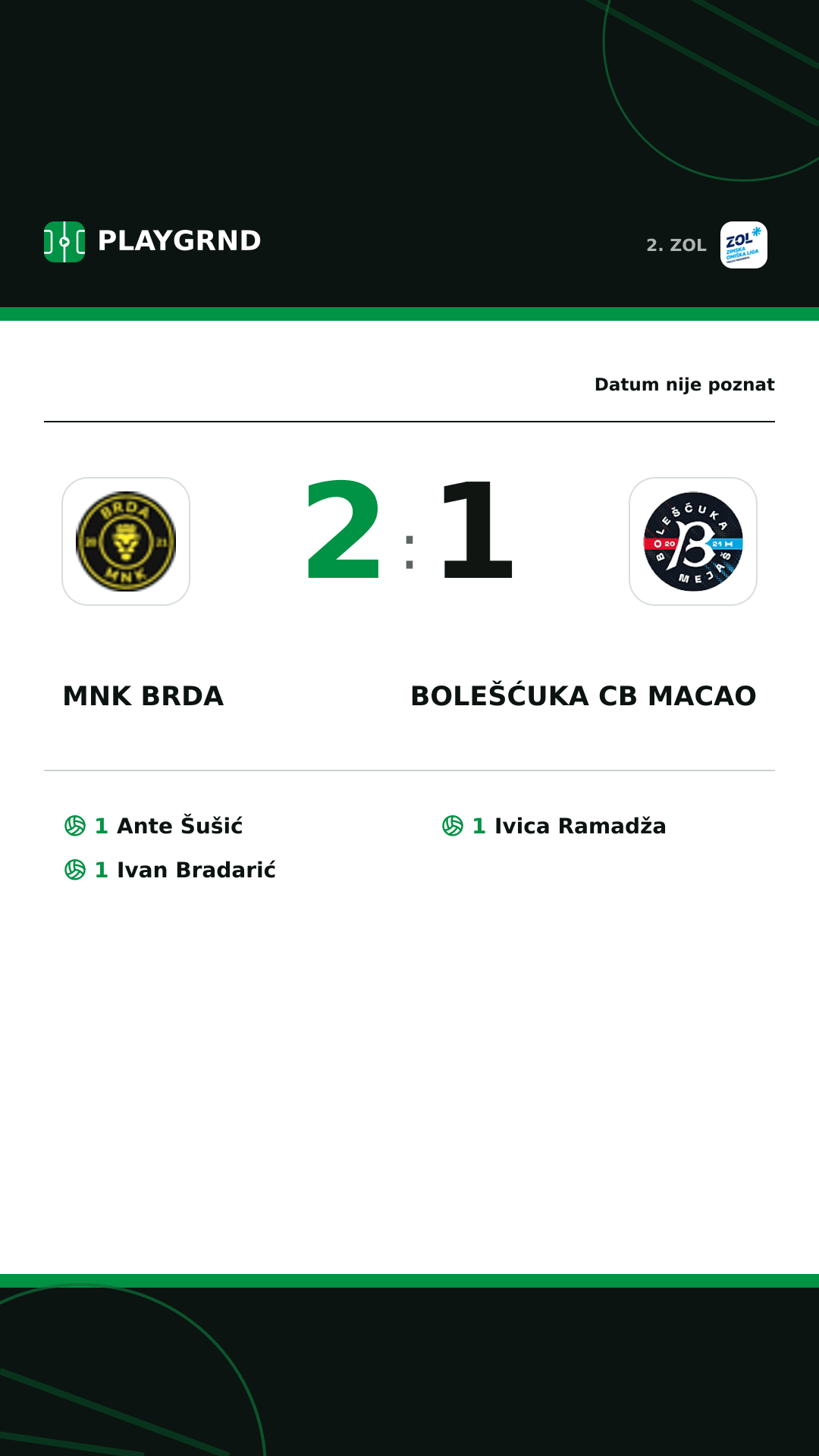 Instagram slika: MNK Brda 2:1 Bolešćuka CB Macao