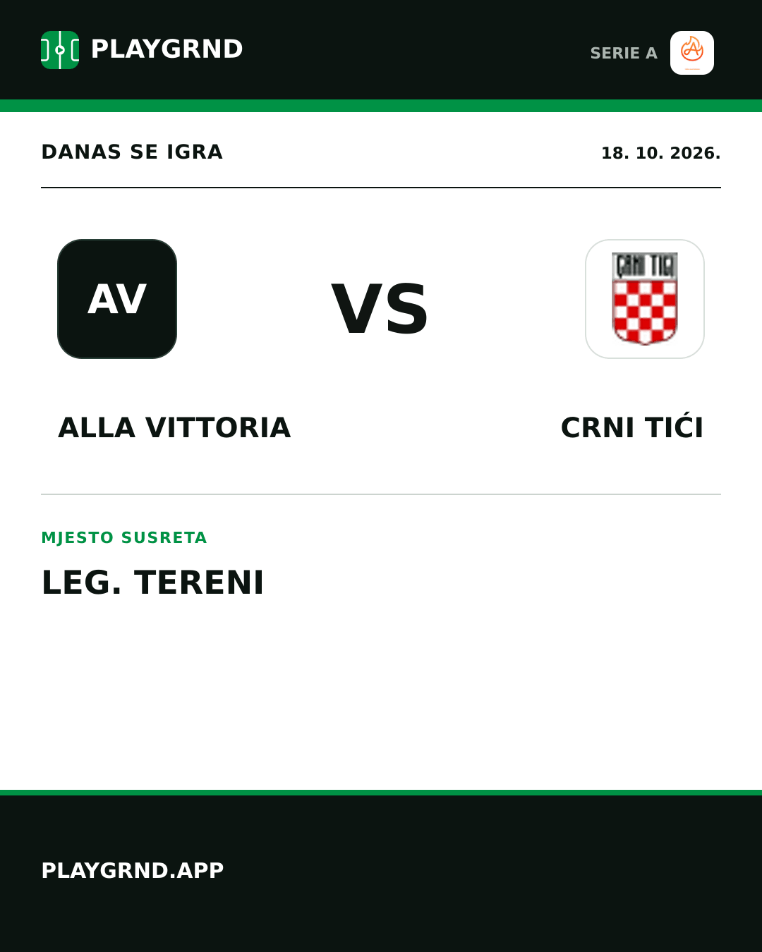 Instagram slika: Alla Vittoria vs Crni Tići