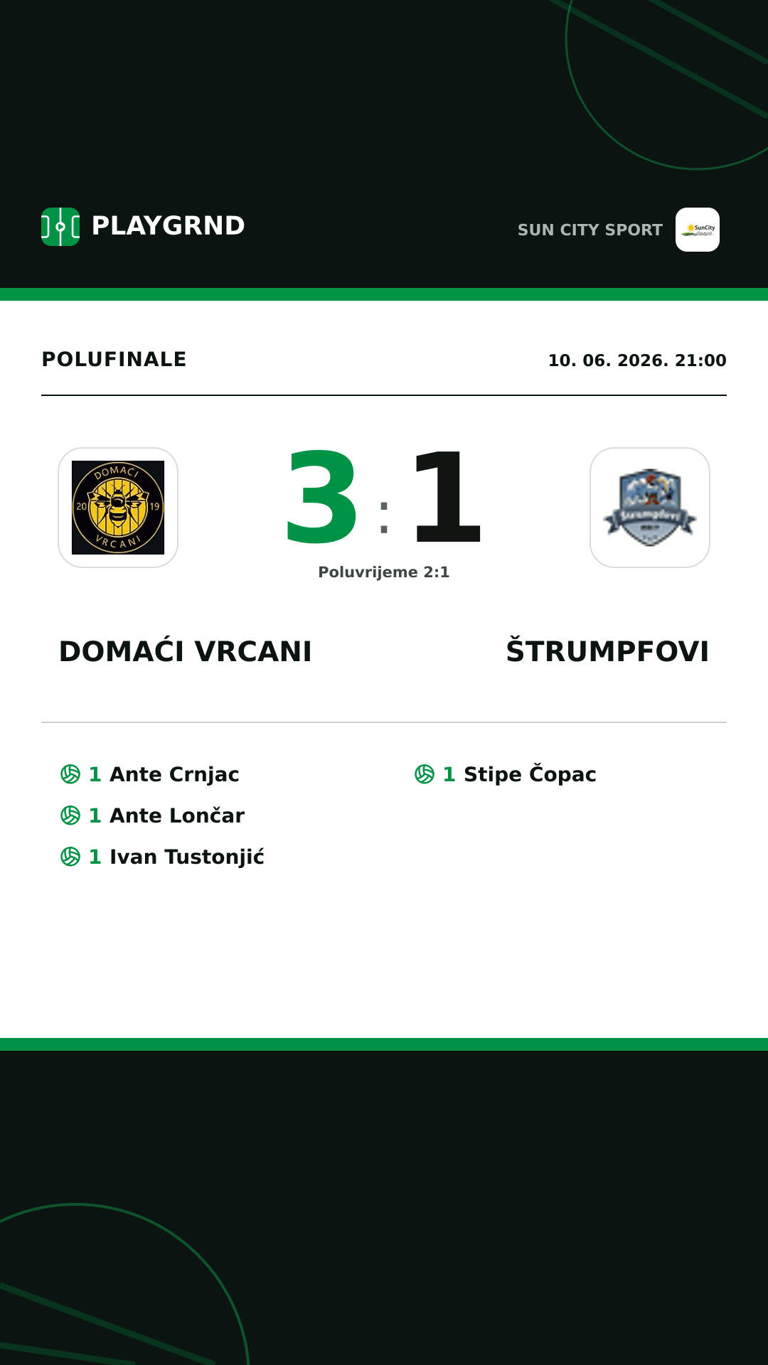 Instagram slika: Domaći Vrcani 3:1 Štrumpfovi