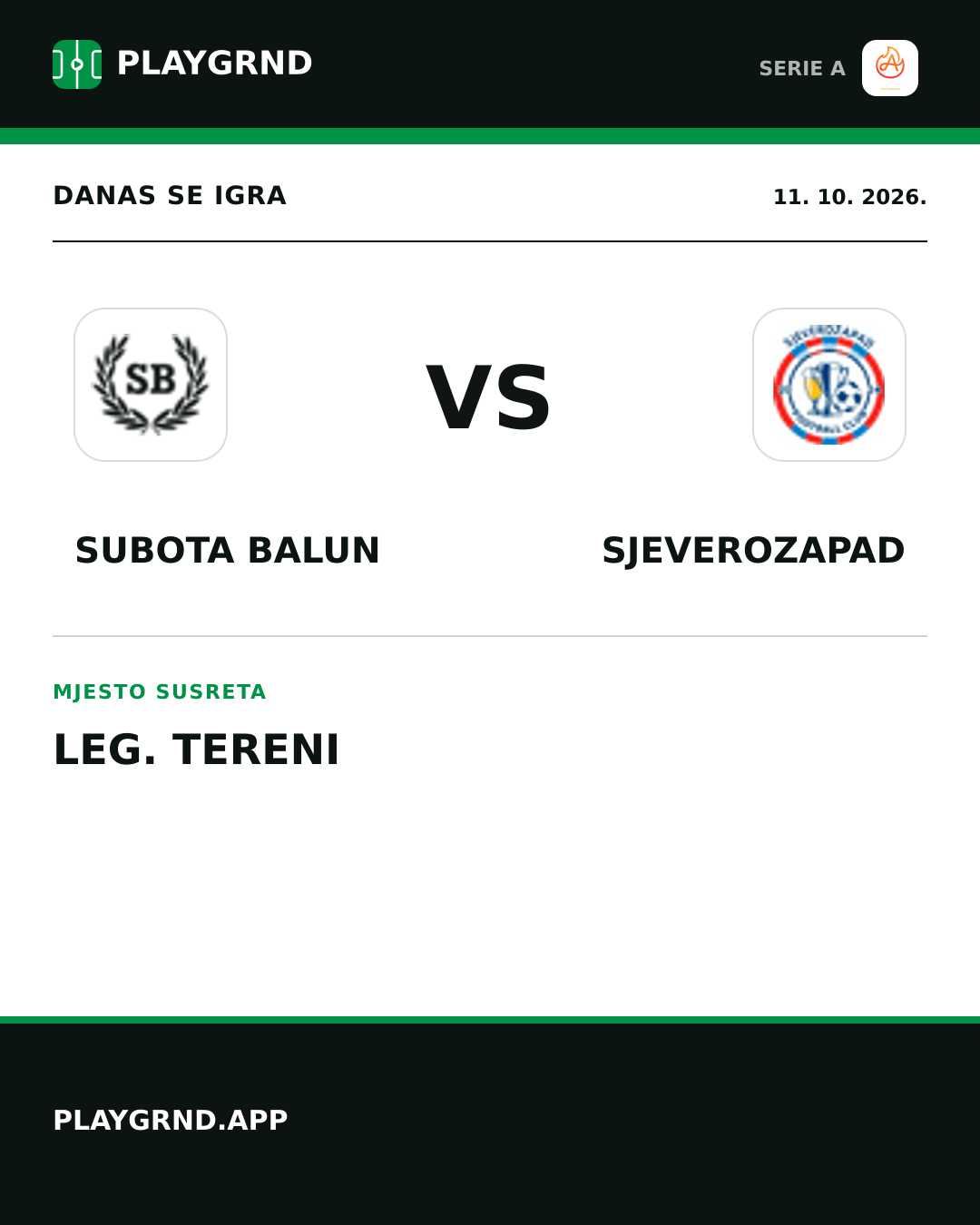 Instagram slika: Subota Balun vs Sjeverozapad