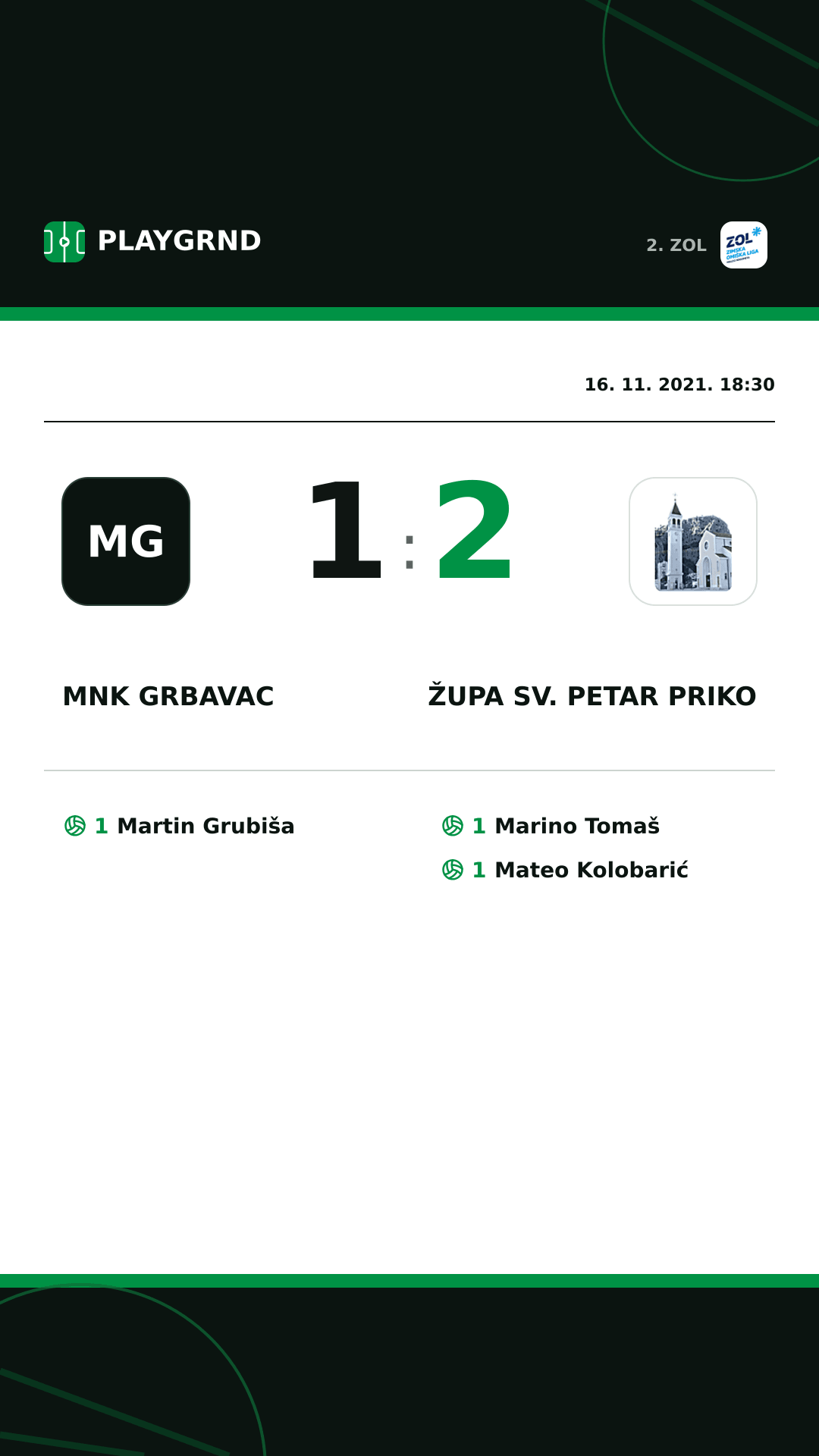 Instagram slika: MNK Grbavac 1:2 Župa Sv. Petar Priko