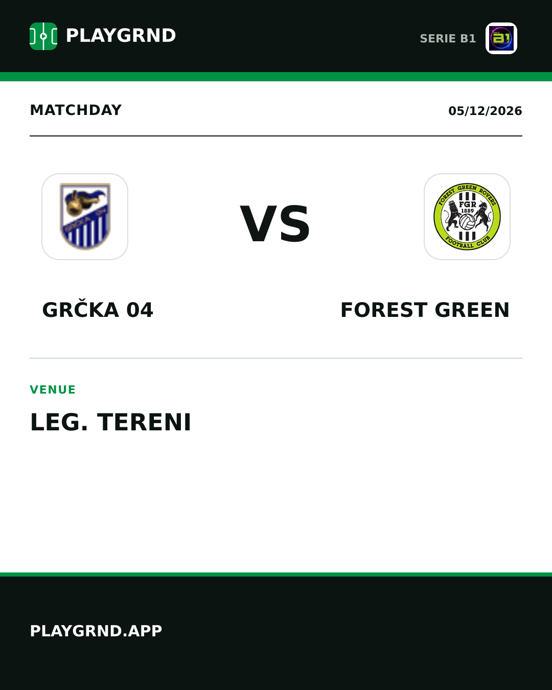 Instagram artwork: Grčka 04 vs Forest Green