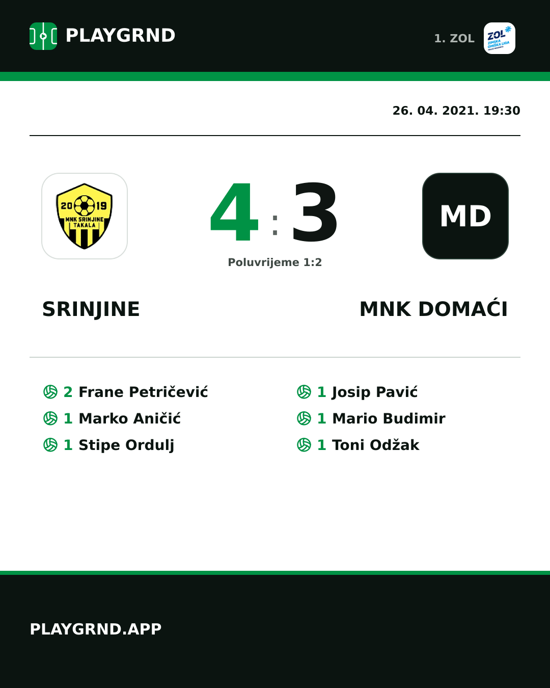 Instagram slika: Srinjine 4:3 MNK Domaći