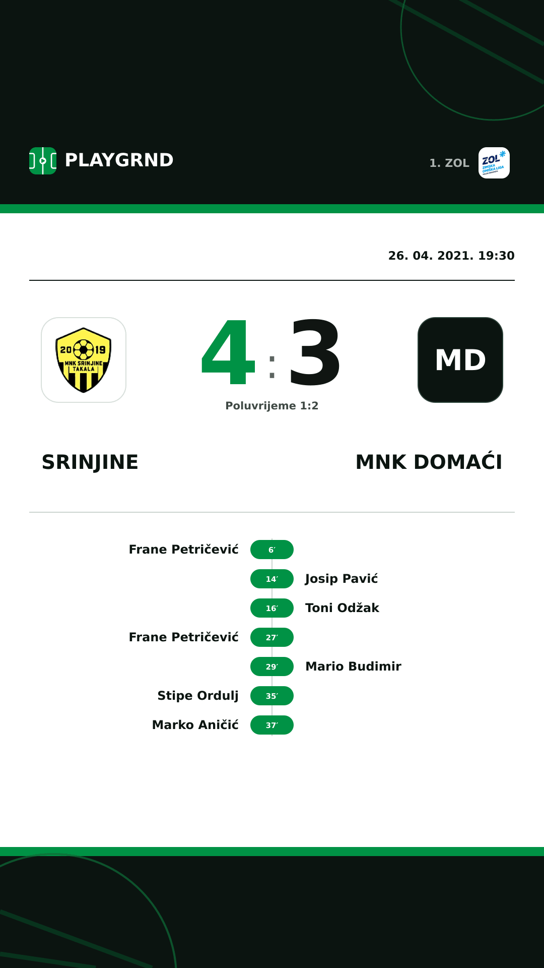 Instagram slika: Srinjine 4:3 MNK Domaći