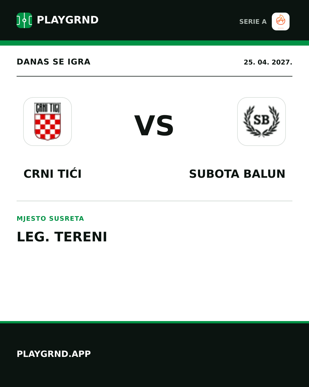 Instagram slika: Crni Tići vs Subota Balun
