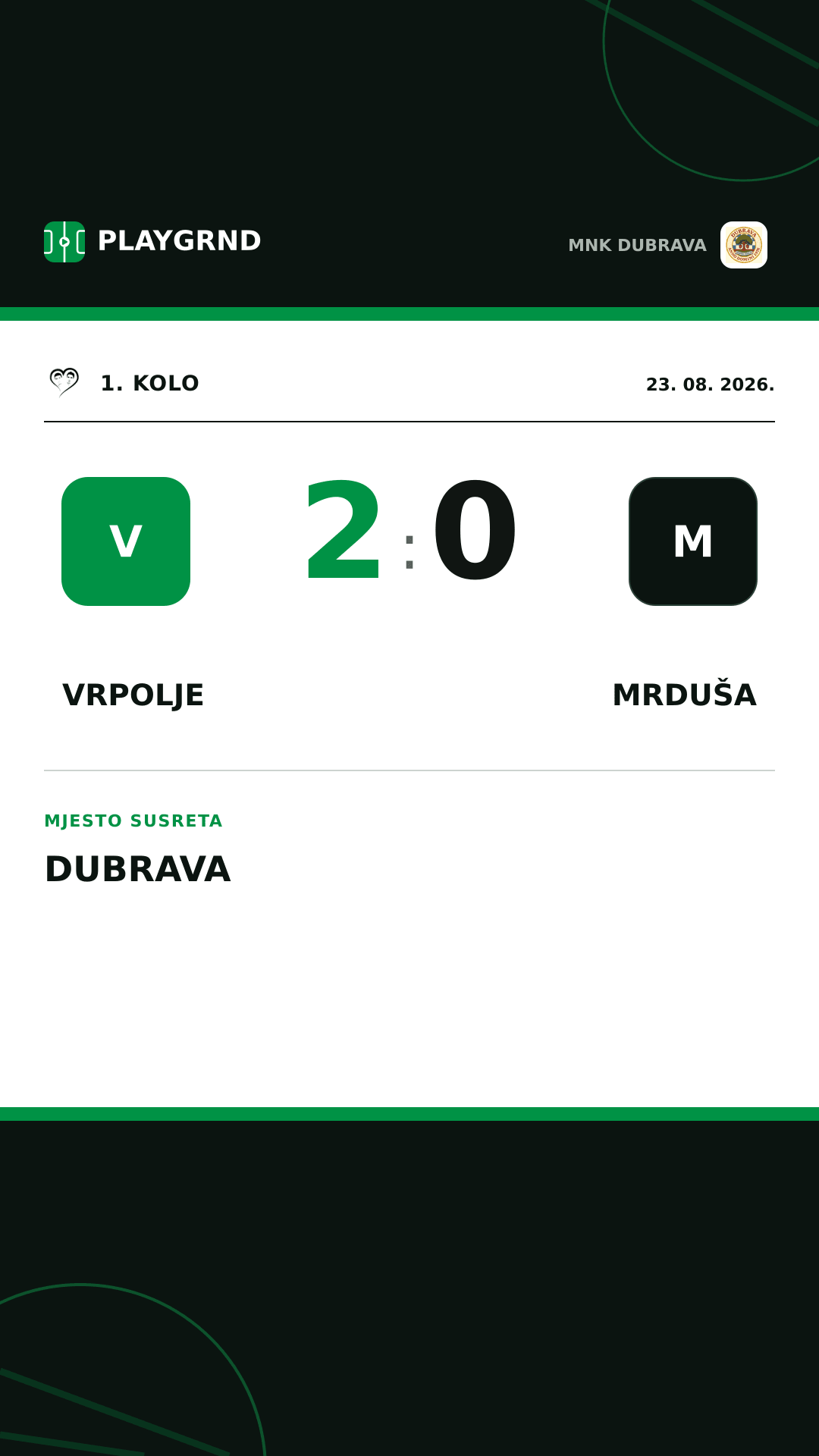 Instagram slika: Vrpolje 2:0 Mrduša
