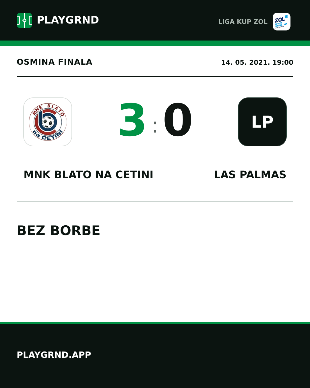 Instagram slika: MNK Blato na Cetini 3:0 Las Palmas