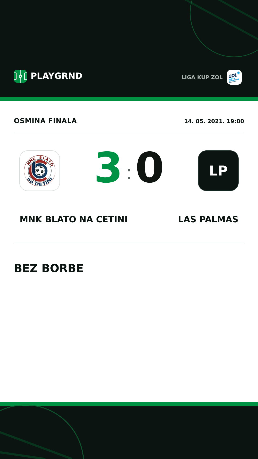 Instagram slika: MNK Blato na Cetini 3:0 Las Palmas