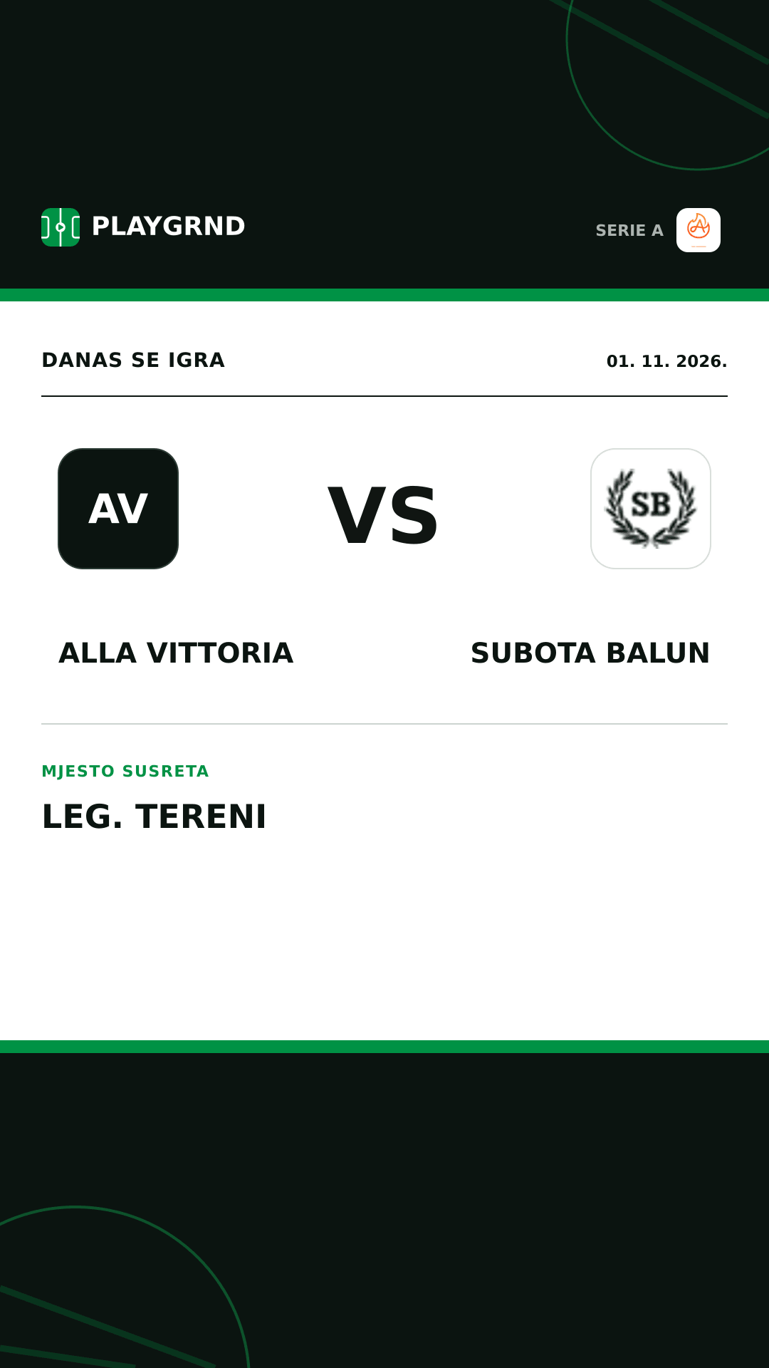 Instagram slika: Alla Vittoria vs Subota Balun