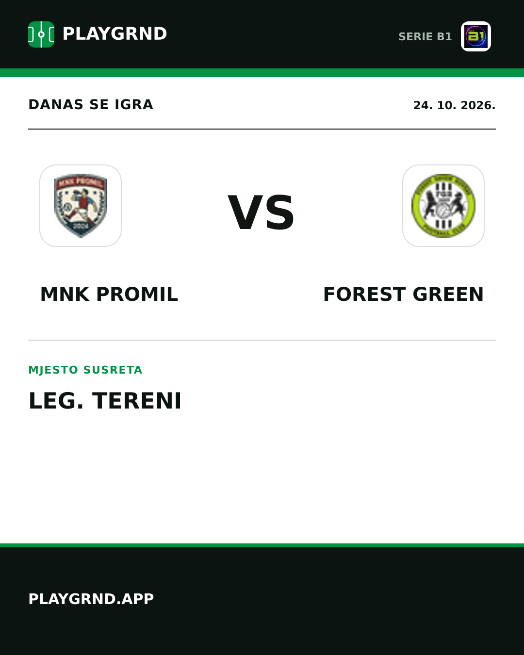 Instagram slika: Mnk Promil vs Forest Green
