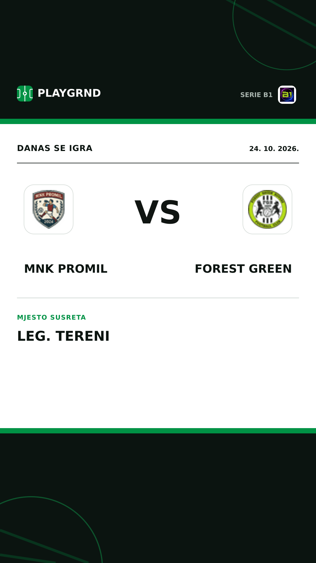 Instagram slika: Mnk Promil vs Forest Green