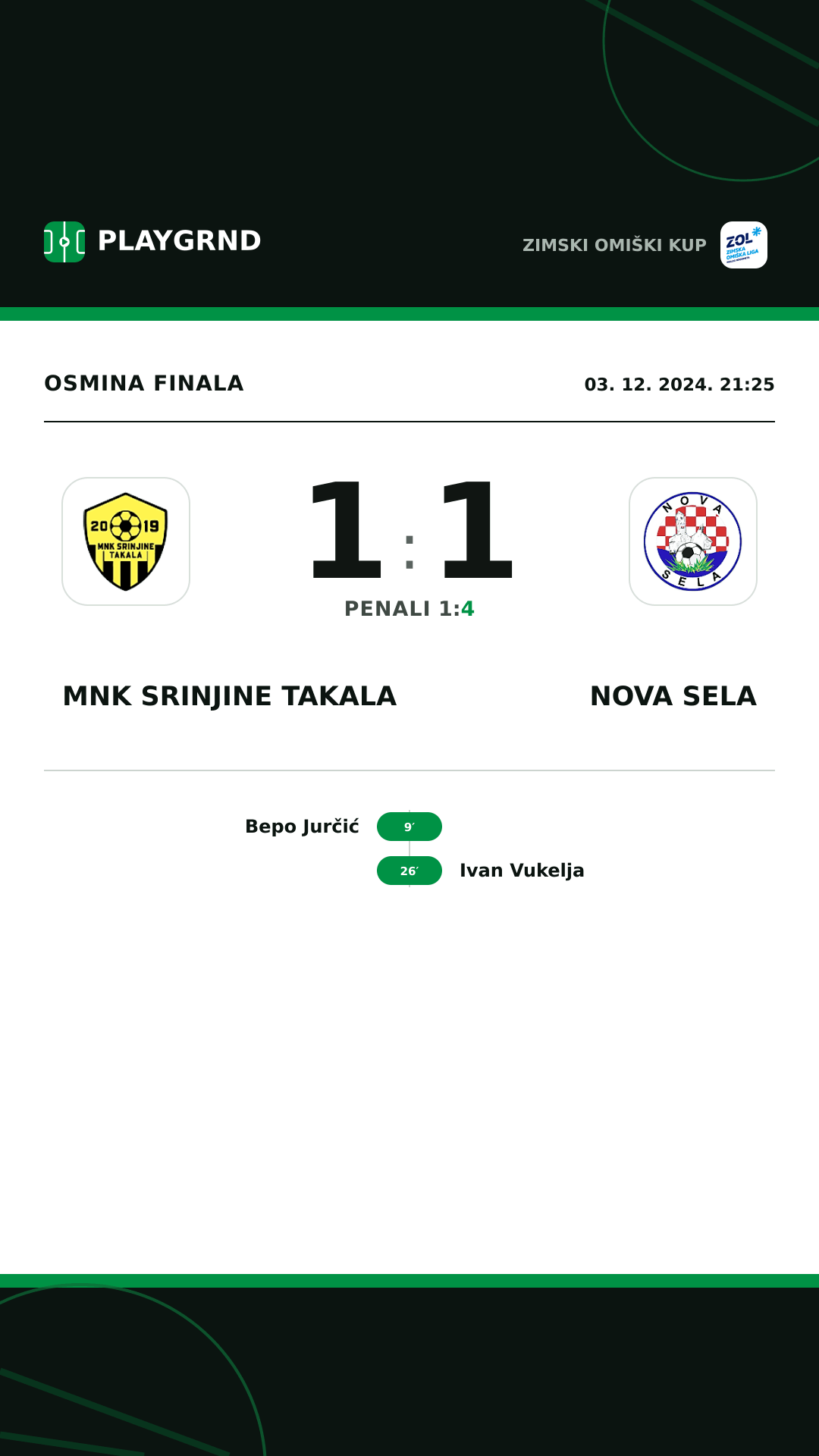 Instagram slika: MNK Srinjine Takala 1:1 Nova Sela