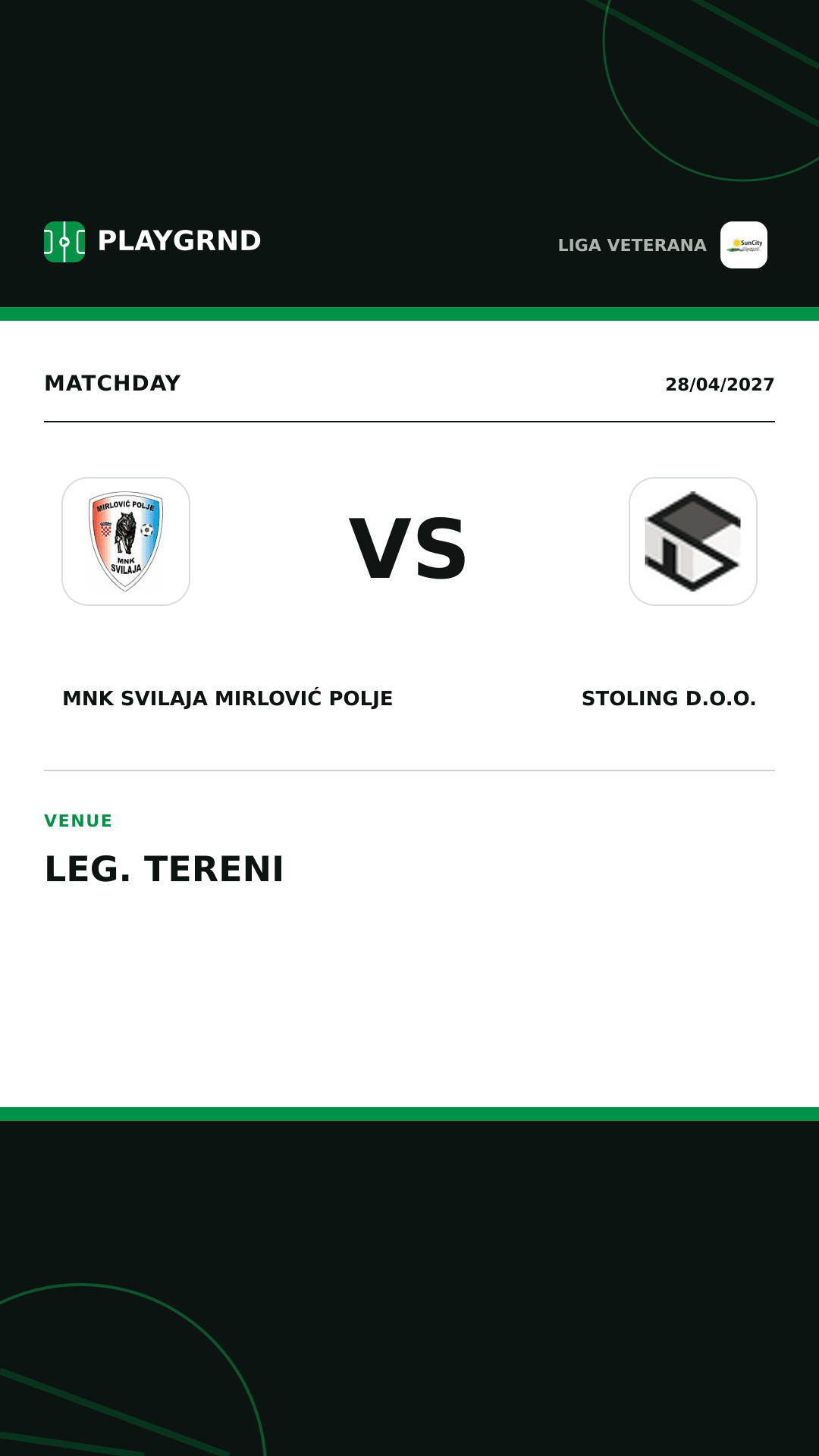 Instagram artwork: MNK Svilaja Mirlović Polje vs Stoling D.O.O.