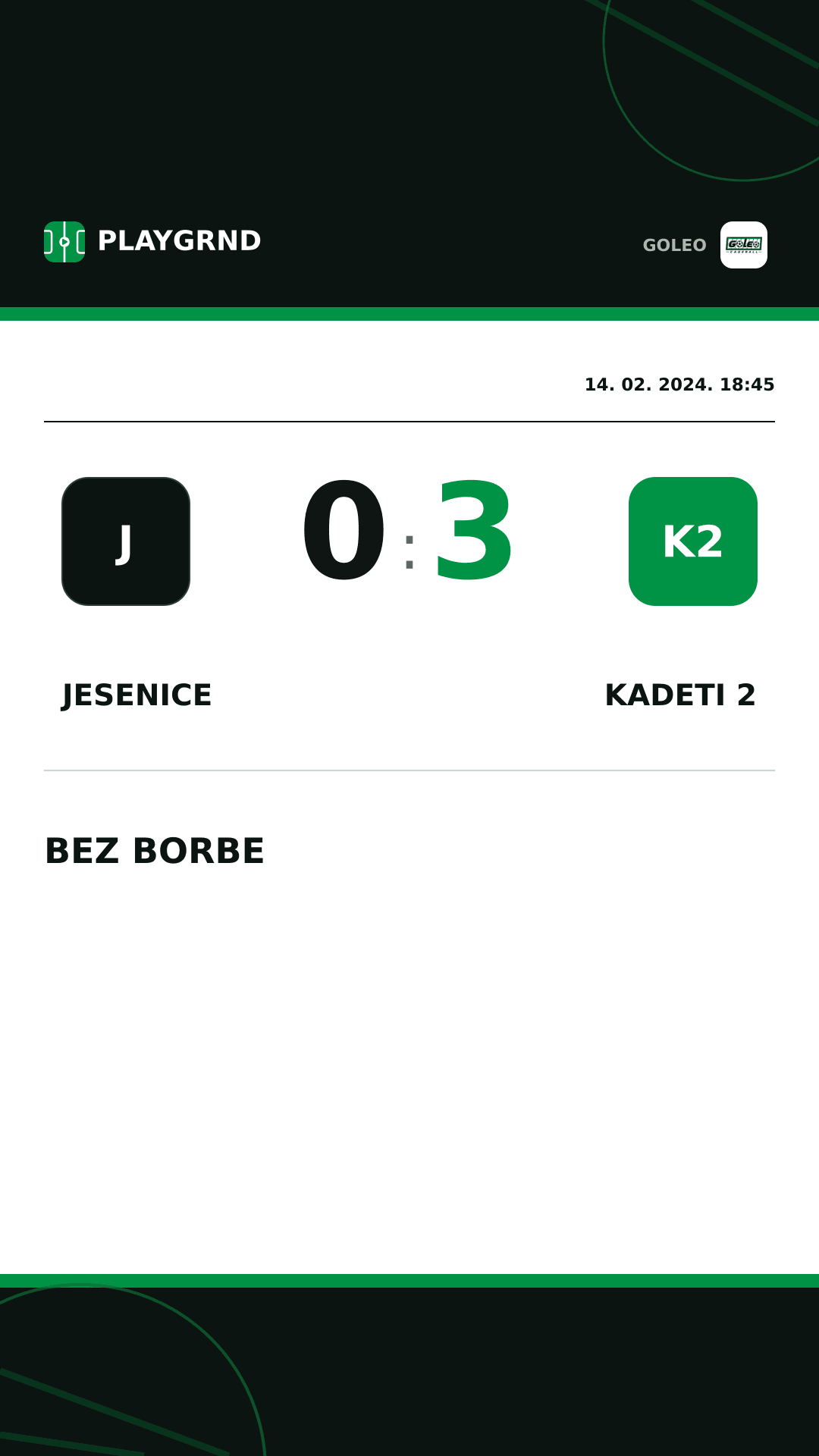 Instagram slika: Jesenice 0:3 Kadeti 2