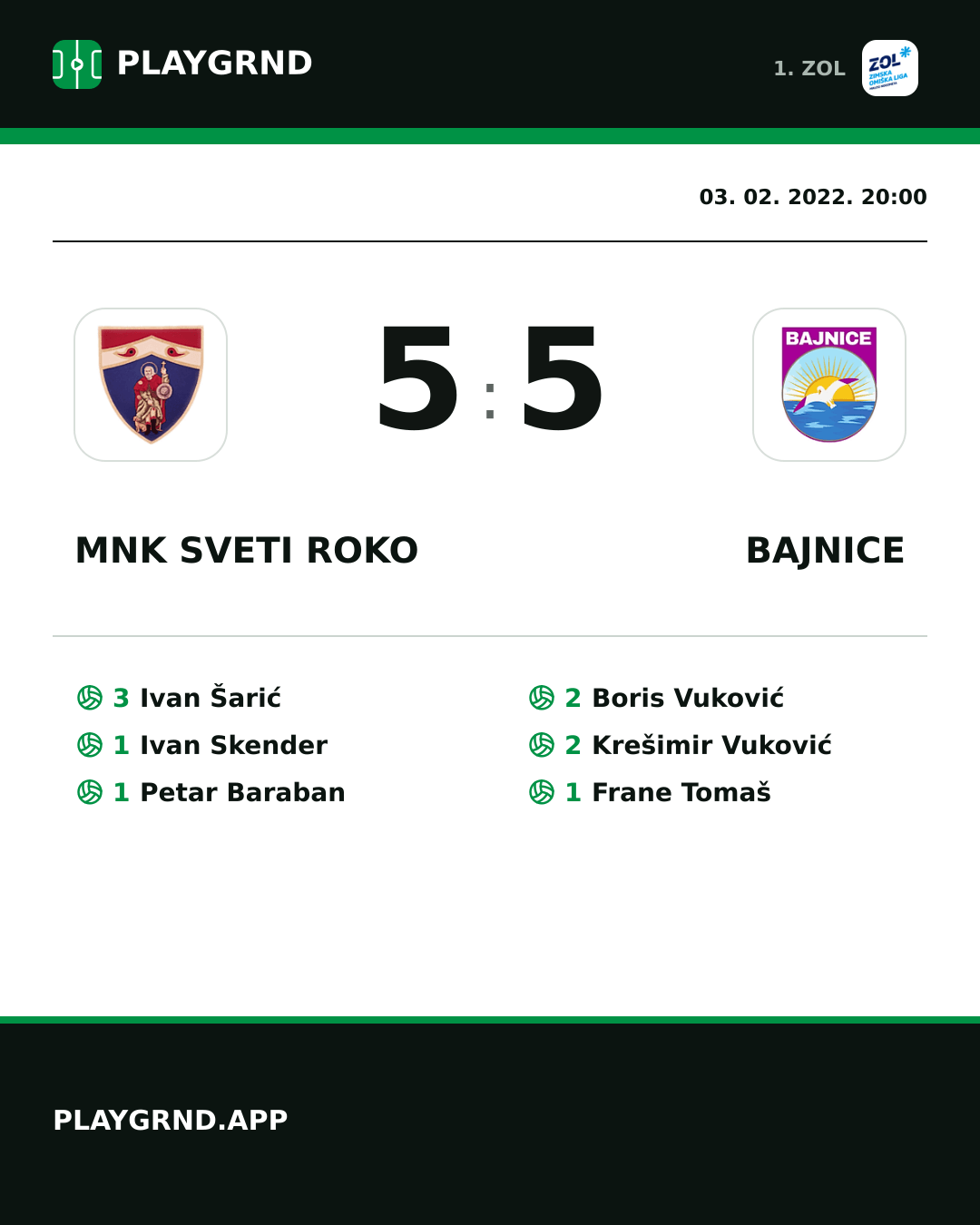 Instagram slika: MNK Sveti Roko 5:5 Bajnice
