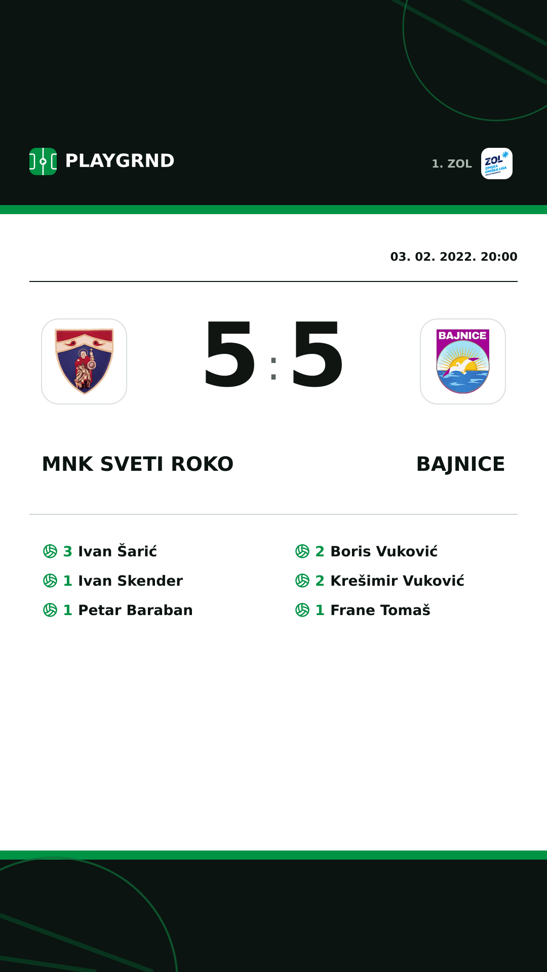 Instagram slika: MNK Sveti Roko 5:5 Bajnice