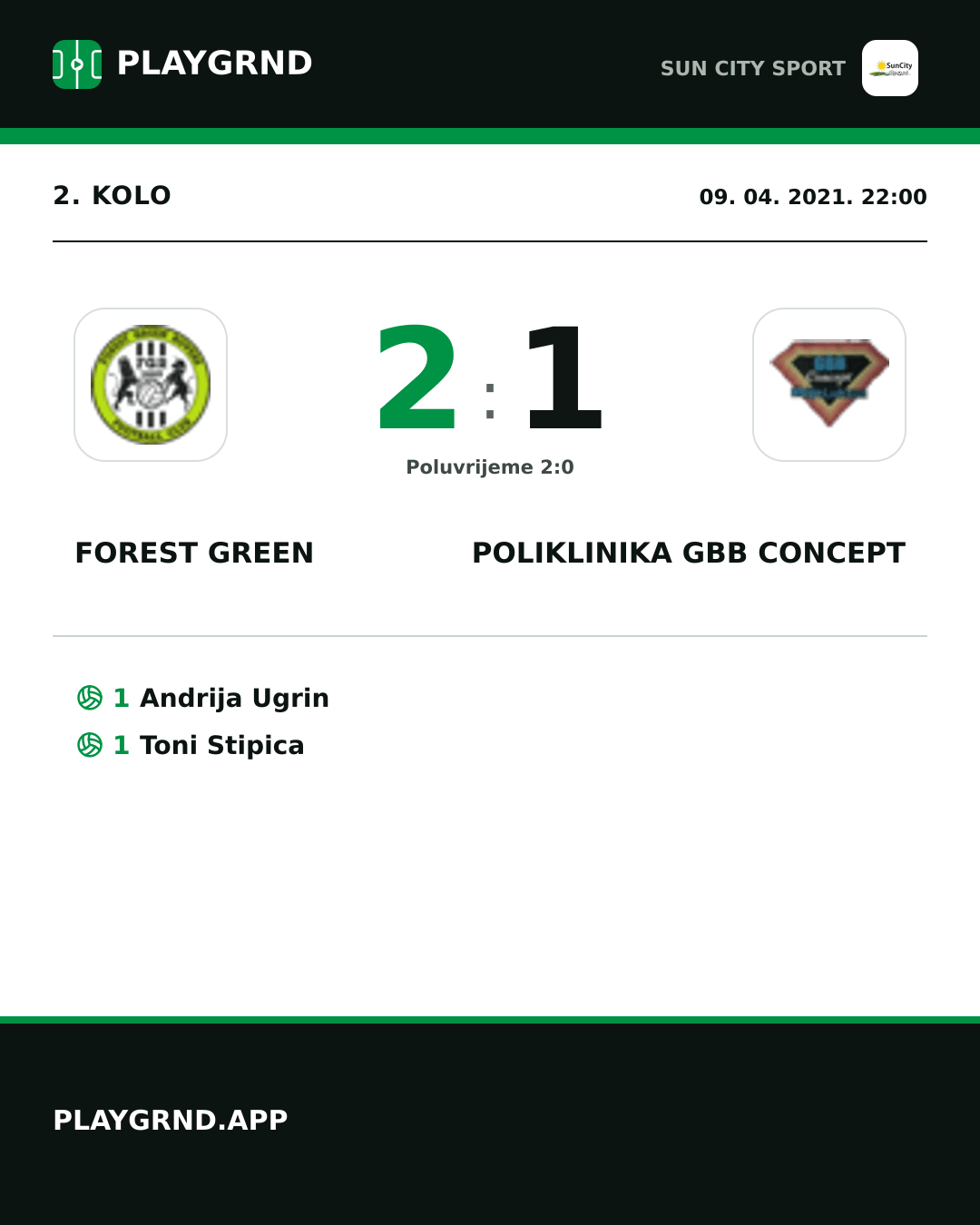 Instagram slika: Forest Green 2:1 Poliklinika Gbb Concept