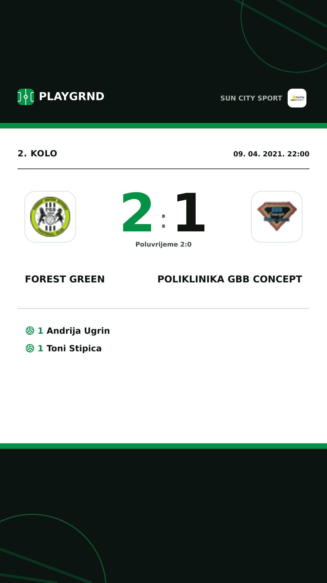 Instagram slika: Forest Green 2:1 Poliklinika Gbb Concept