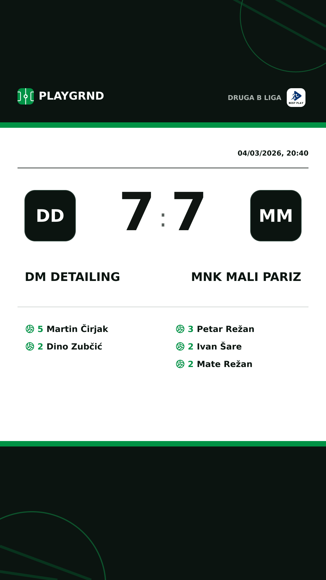 Instagram artwork: DM Detailing 7:7 MNK Mali Pariz