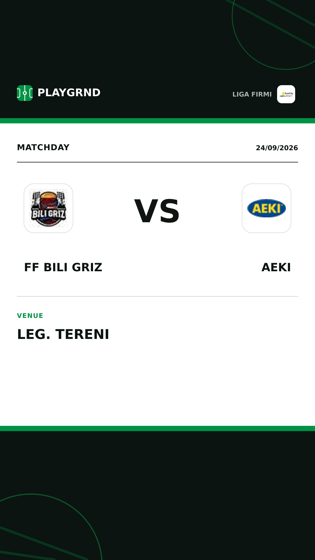 Instagram artwork: FF Bili Griz vs AEKI