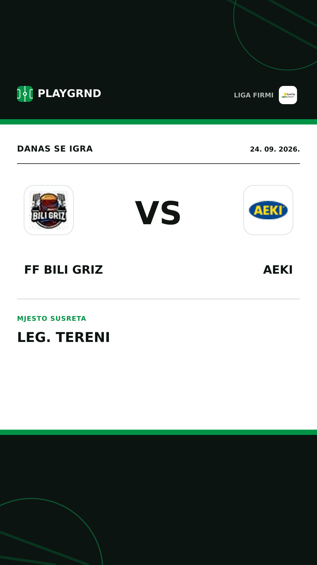 Instagram slika: FF Bili Griz vs AEKI