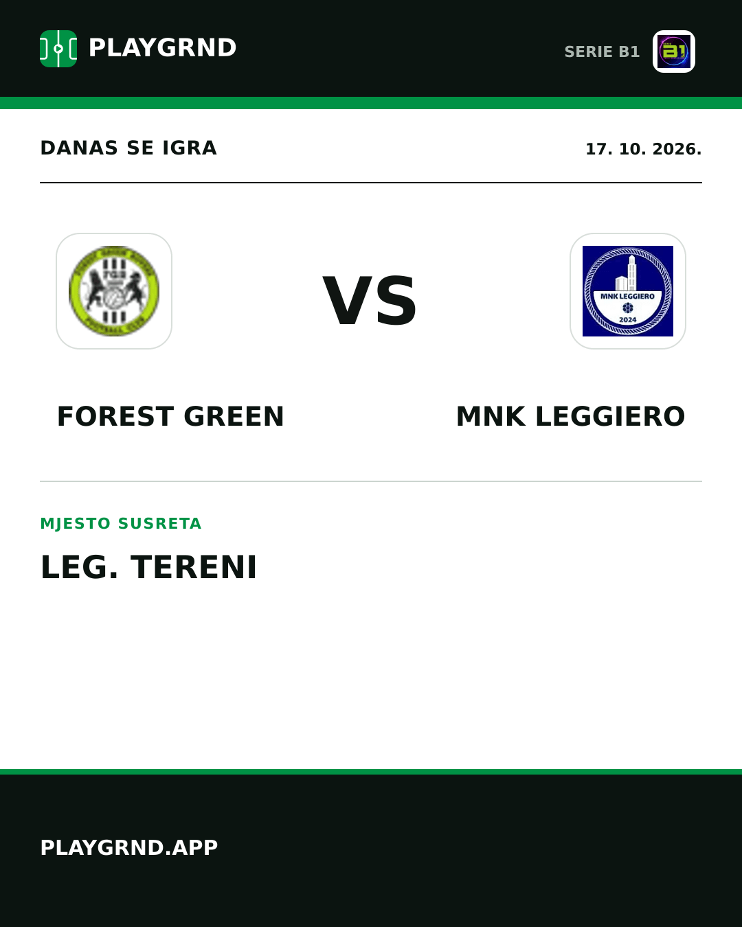 Instagram slika: Forest Green vs MNK Leggiero