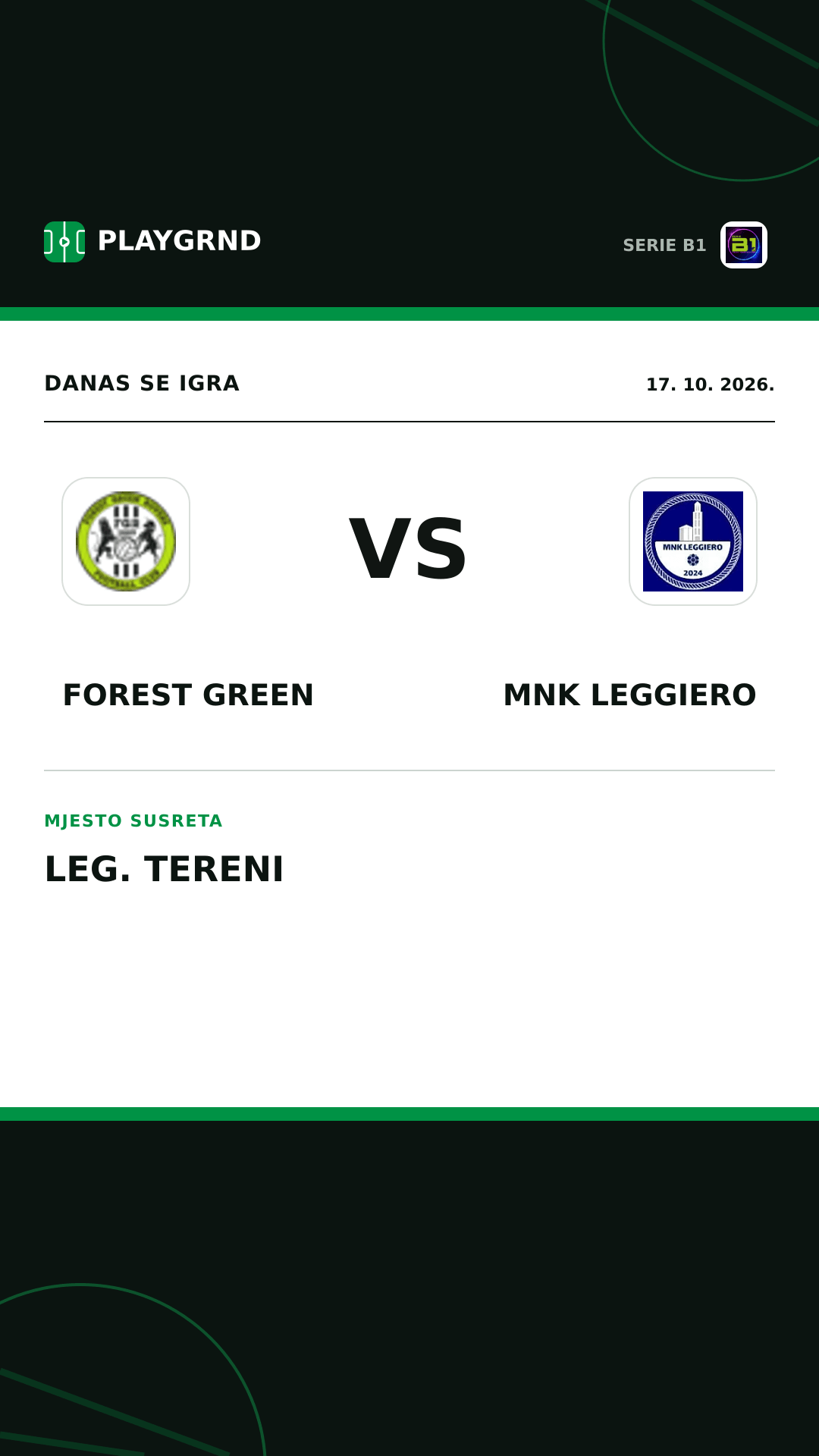 Instagram slika: Forest Green vs MNK Leggiero