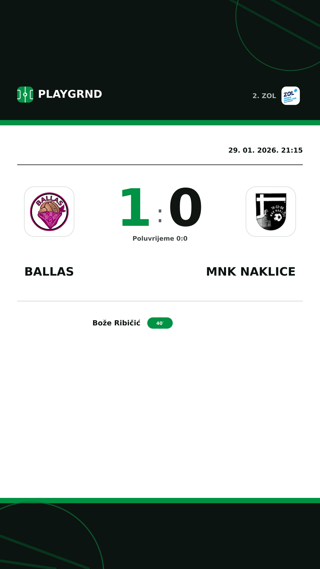 Instagram slika: Ballas 1:0 MNK Naklice