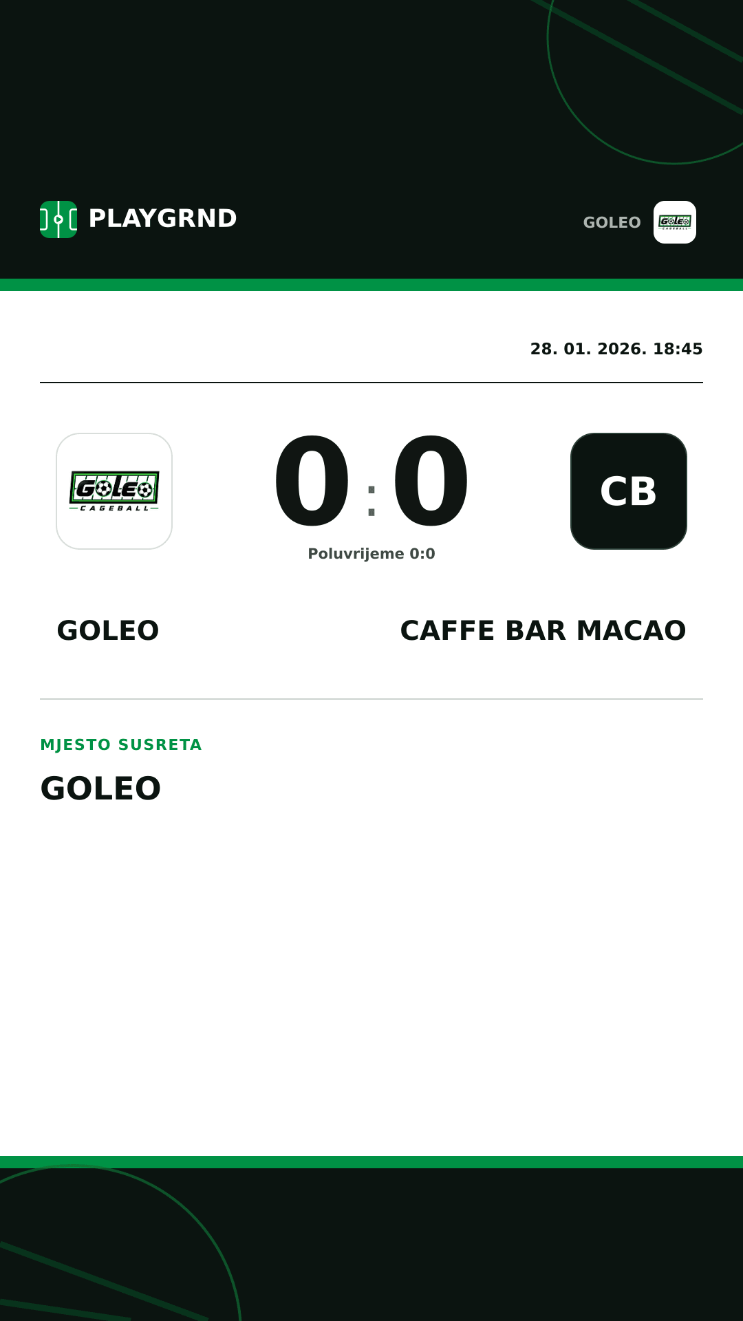 Instagram slika: Goleo 0:0 Caffe bar Macao