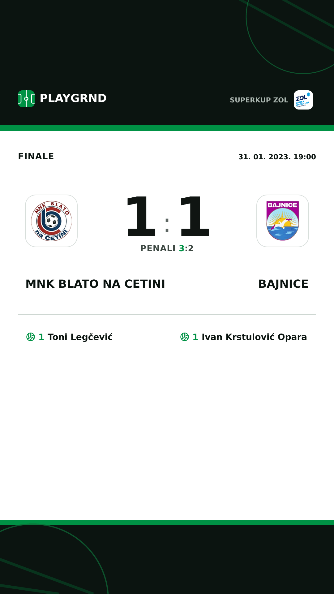 Instagram slika: MNK Blato na Cetini 1:1 Bajnice