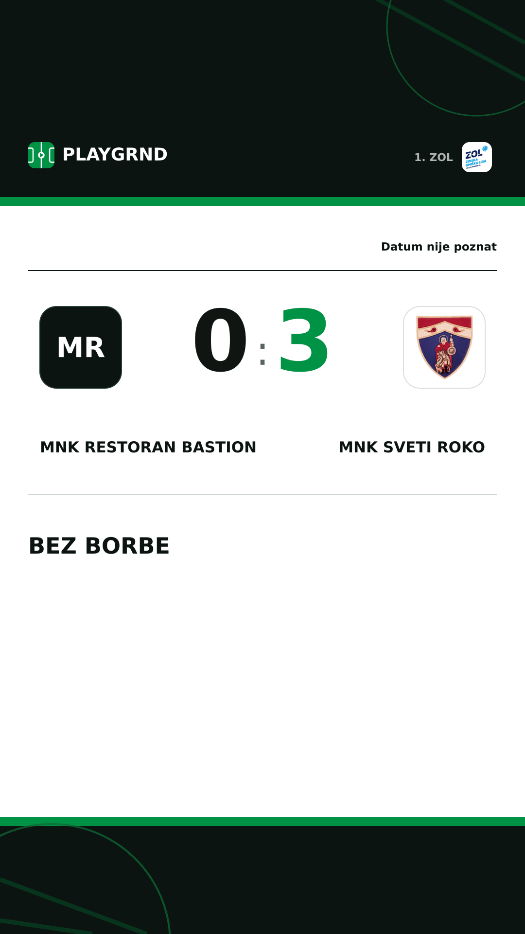 Instagram slika: MNK Restoran Bastion 0:3 MNK Sveti Roko