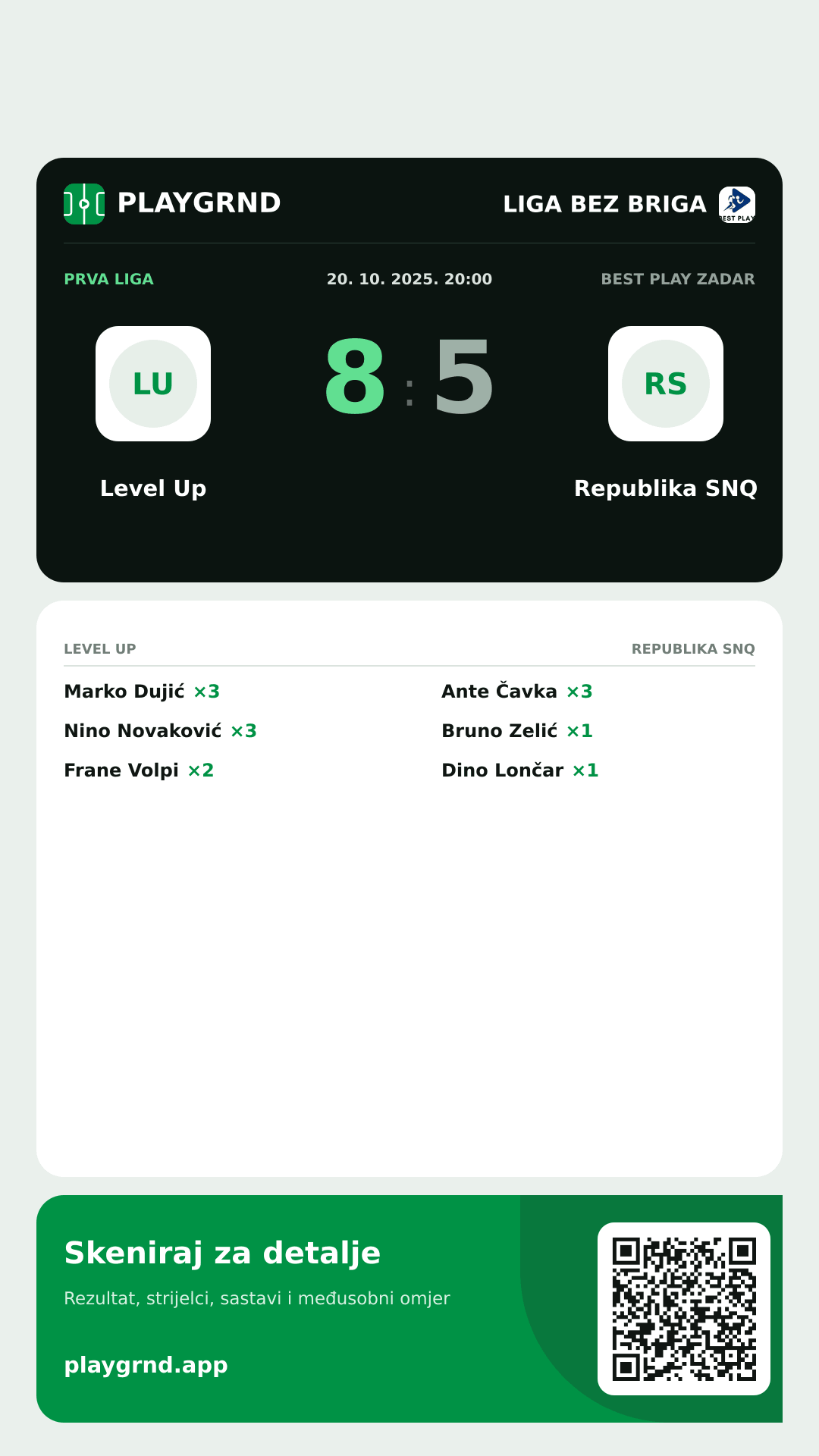 Story slika: Level Up 8:5 Republika SNQ