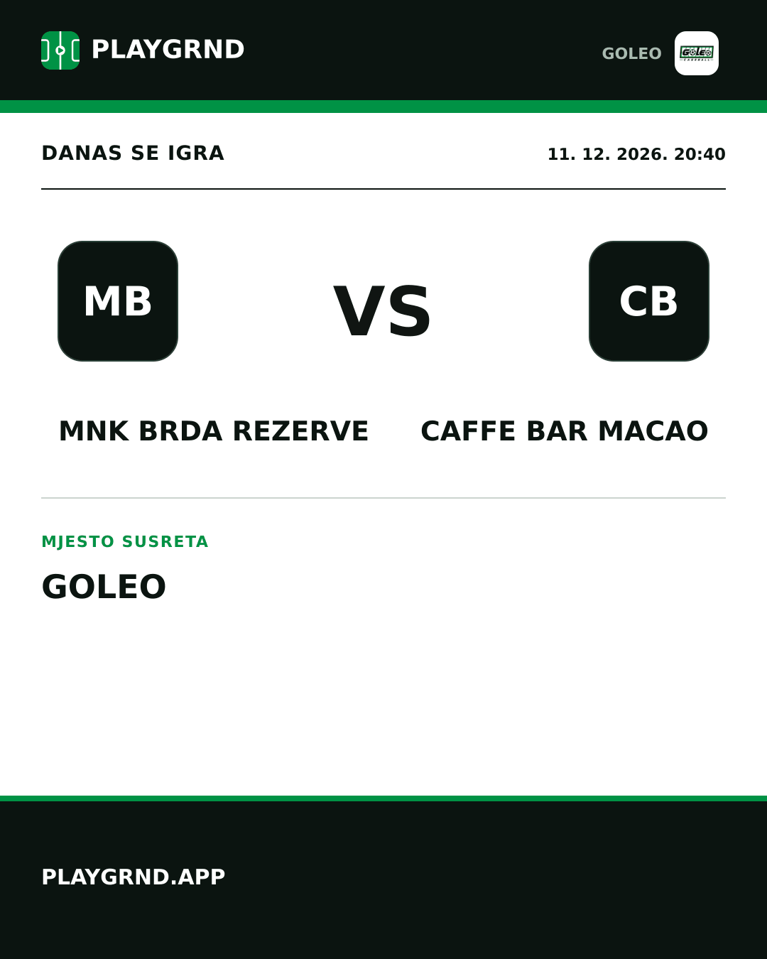 Instagram slika: MNK Brda Rezerve vs Caffe bar Macao