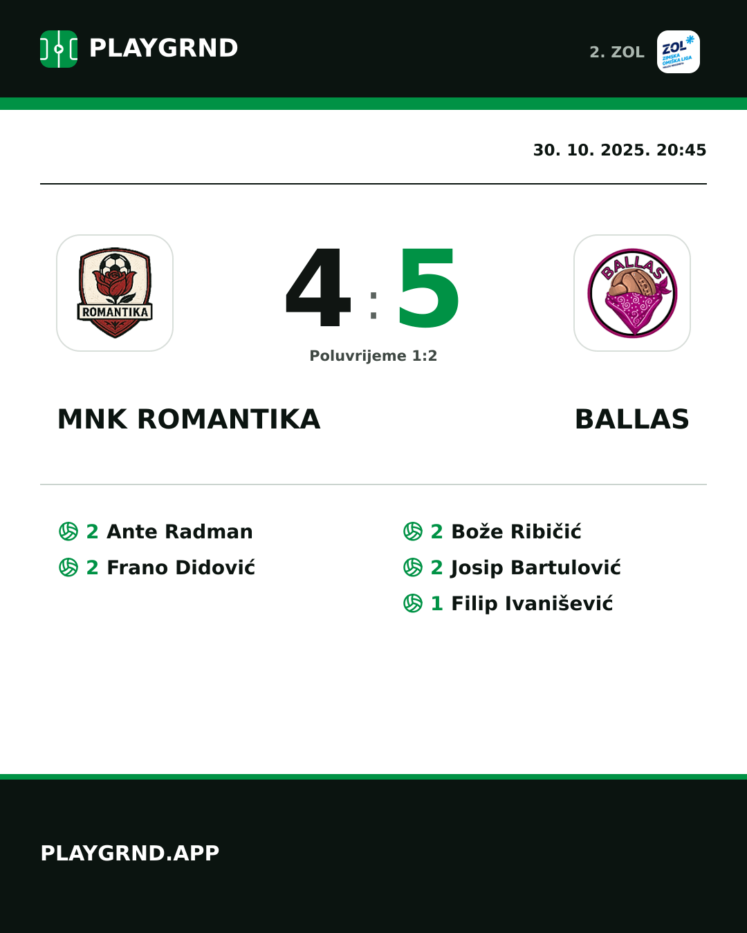Instagram slika: MNK Romantika 4:5 Ballas