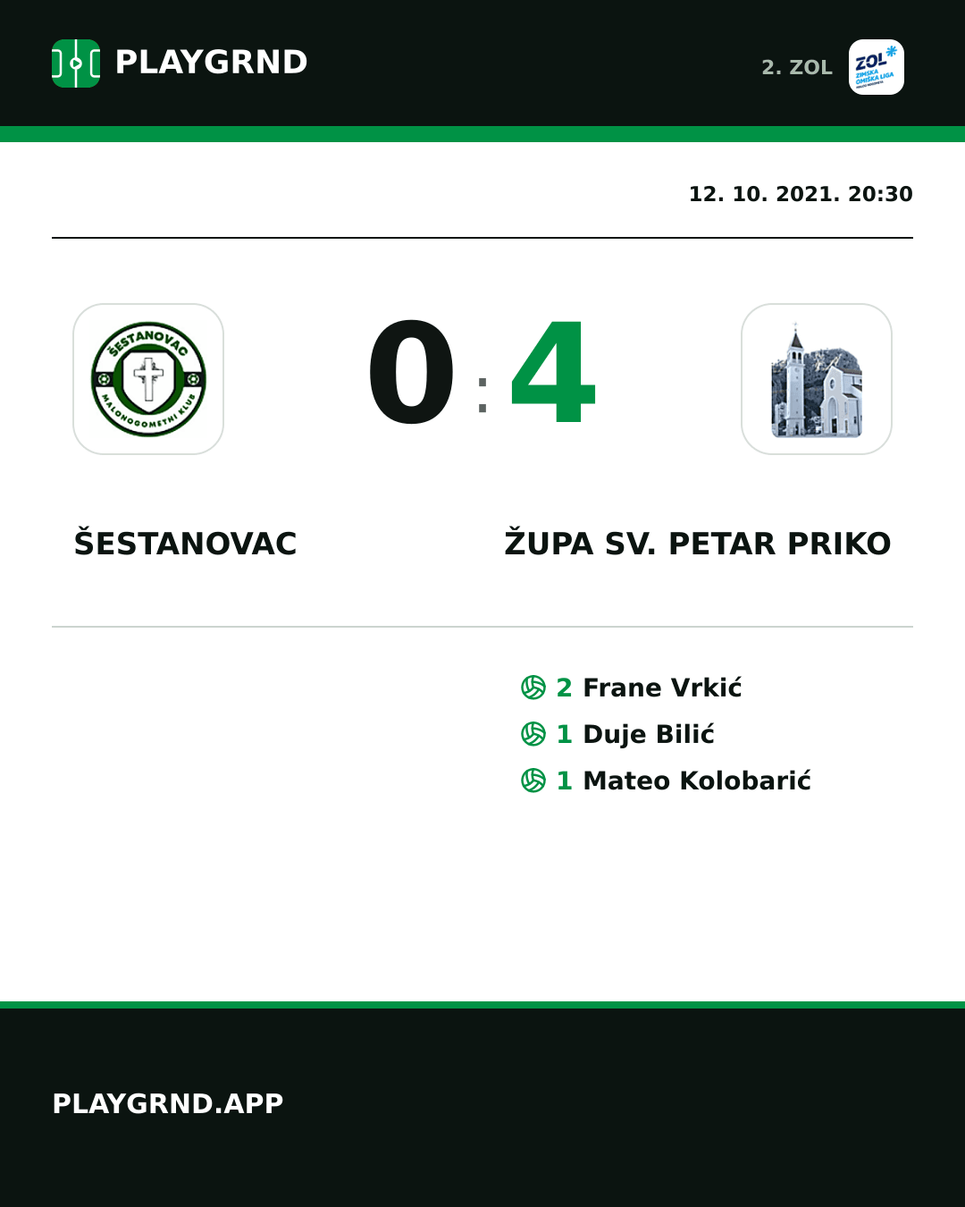 Instagram slika: Šestanovac 0:4 Župa Sv. Petar Priko