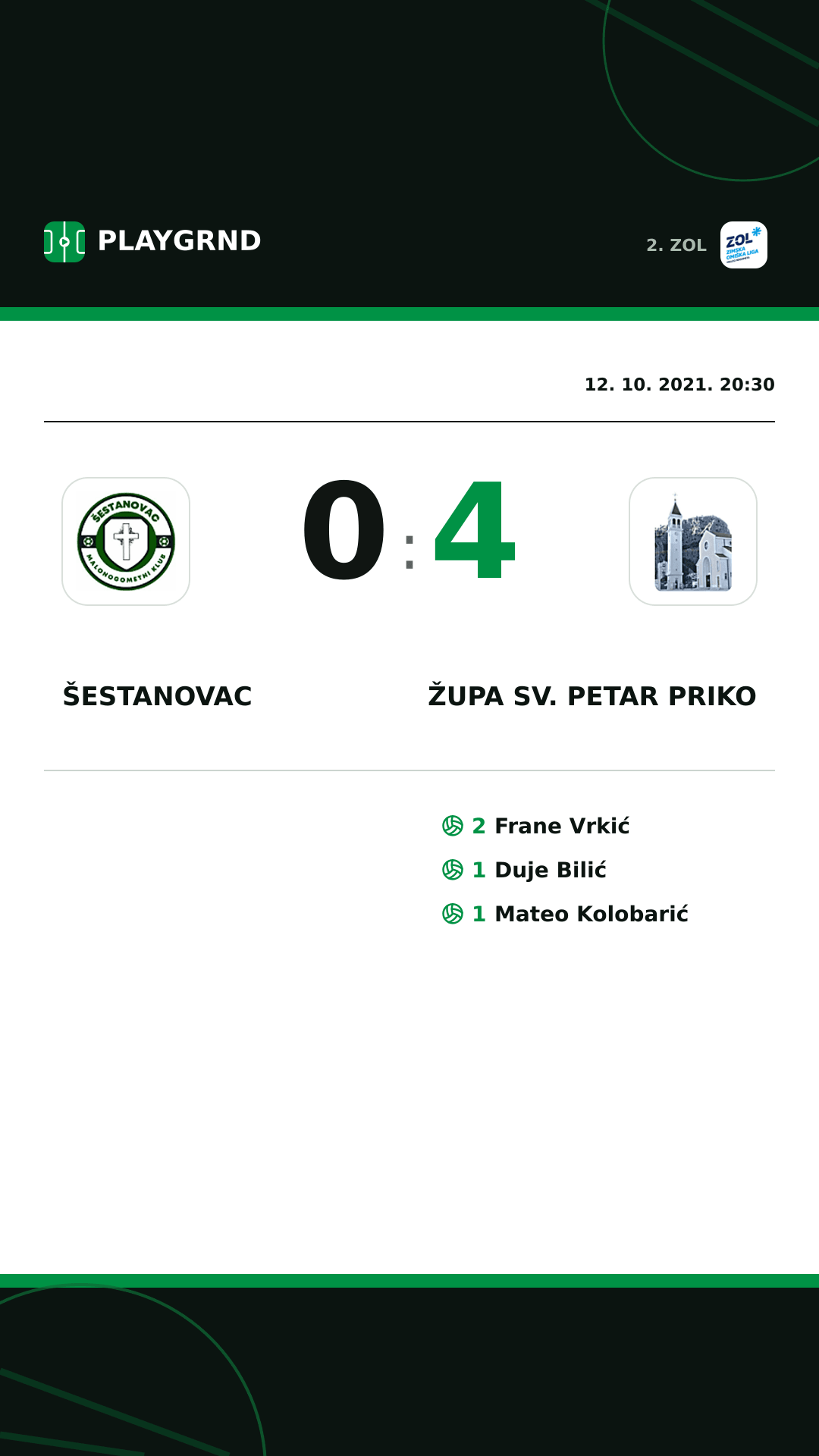 Instagram slika: Šestanovac 0:4 Župa Sv. Petar Priko